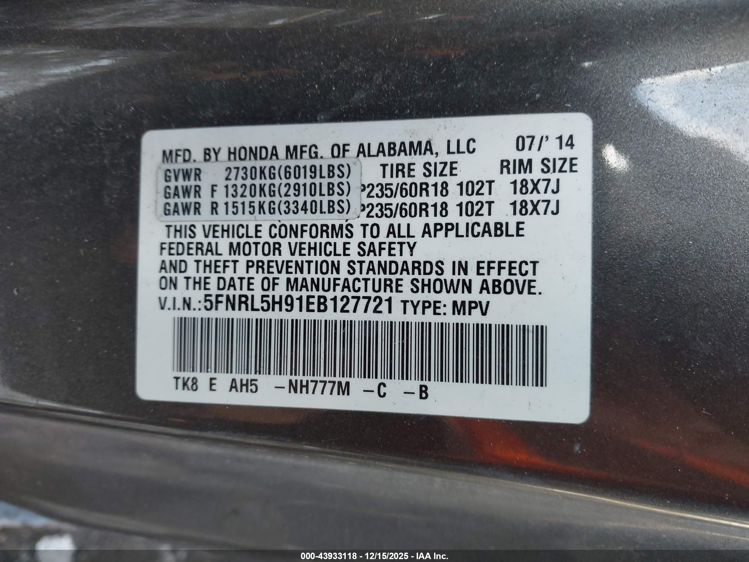 HONDA ODYSSEY image 9