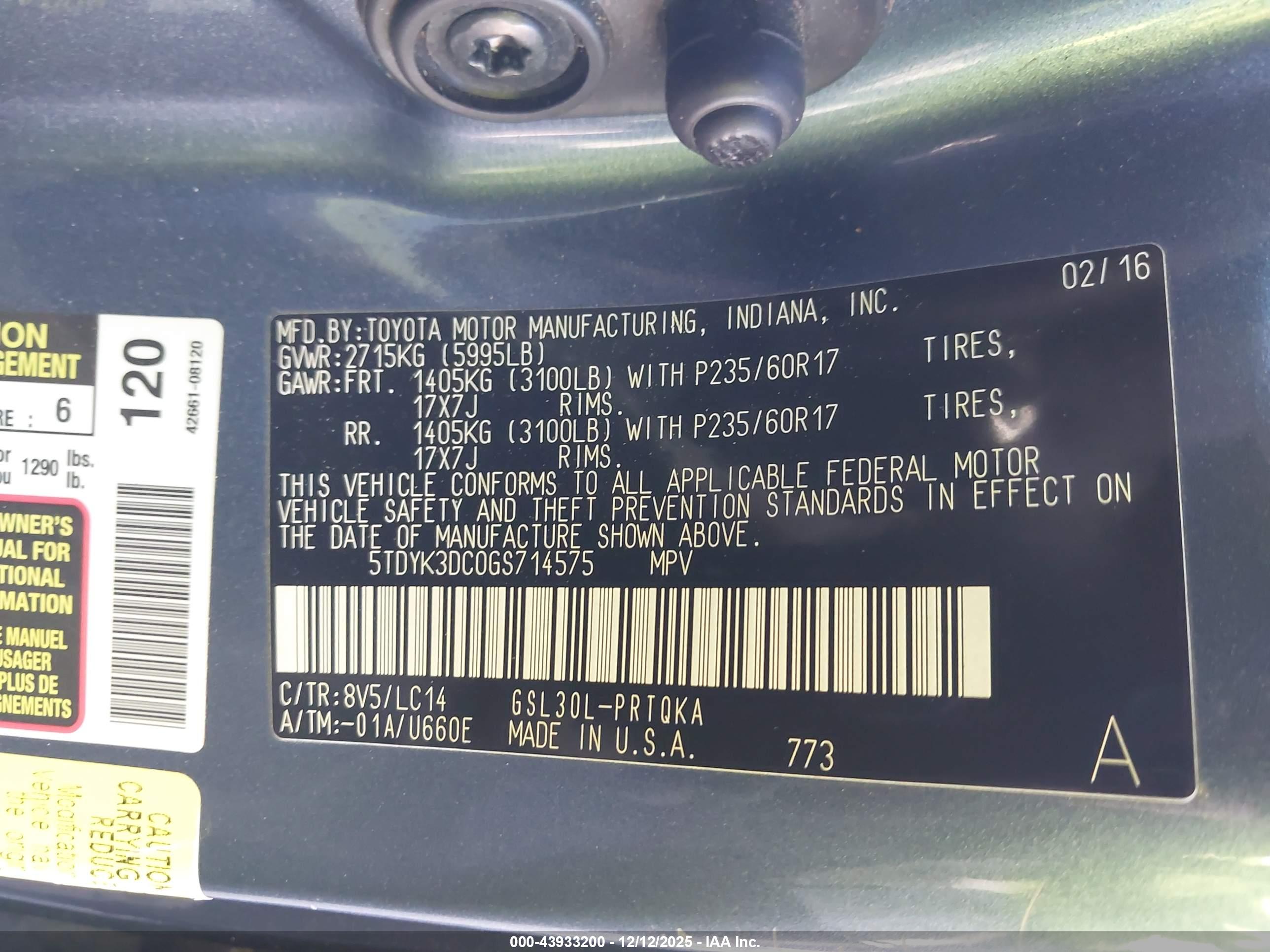 TOYOTA SIENNA image 9