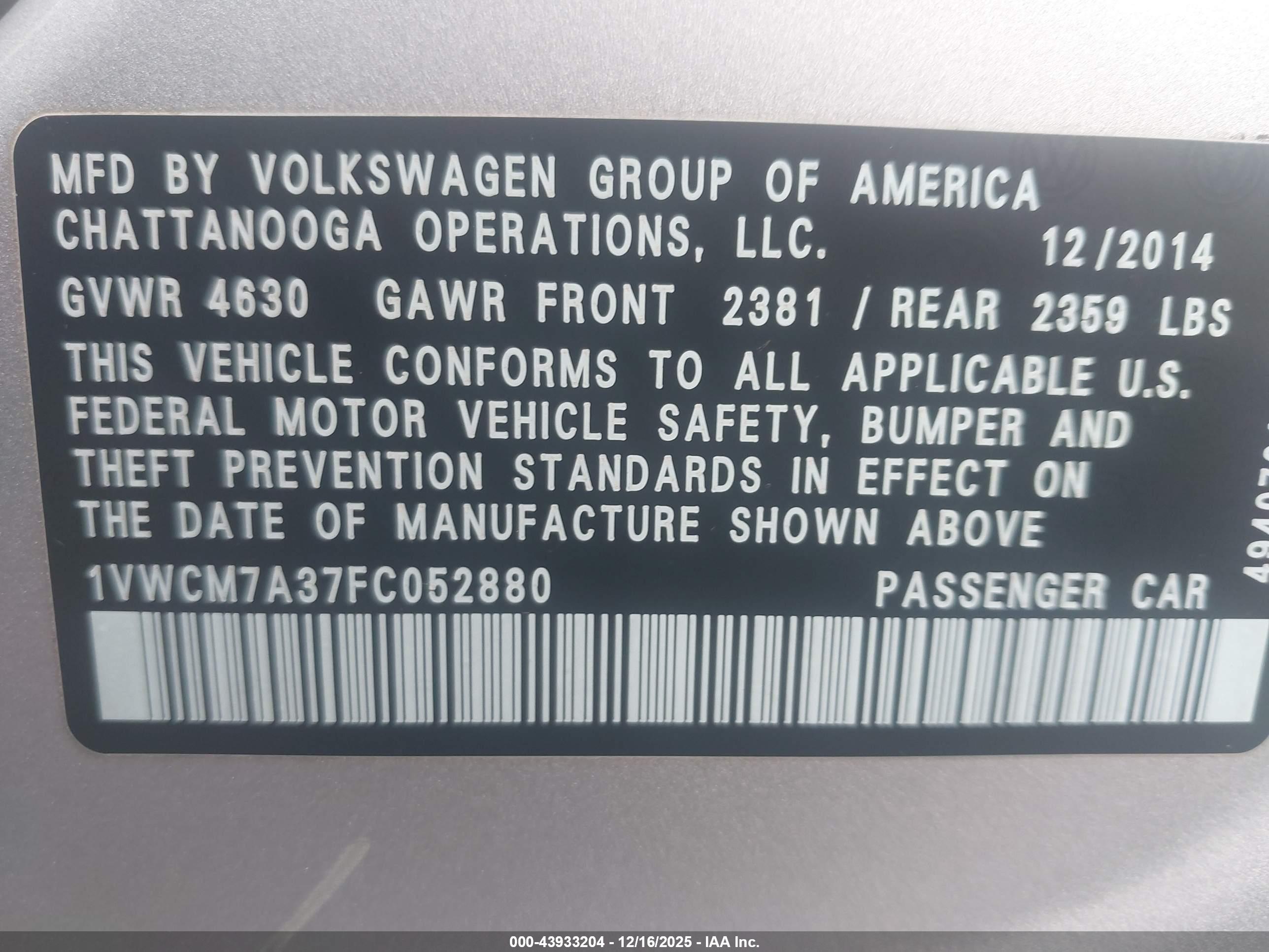 VOLKSWAGEN PASSAT image 9
