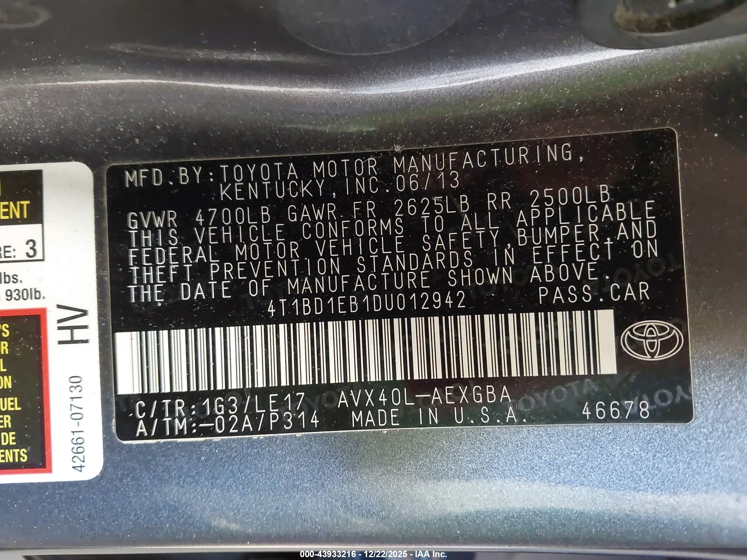 TOYOTA AVALON image 9