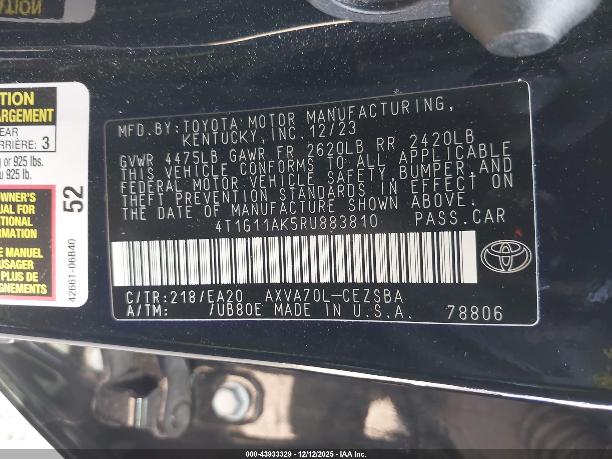 TOYOTA CAMRY image 9