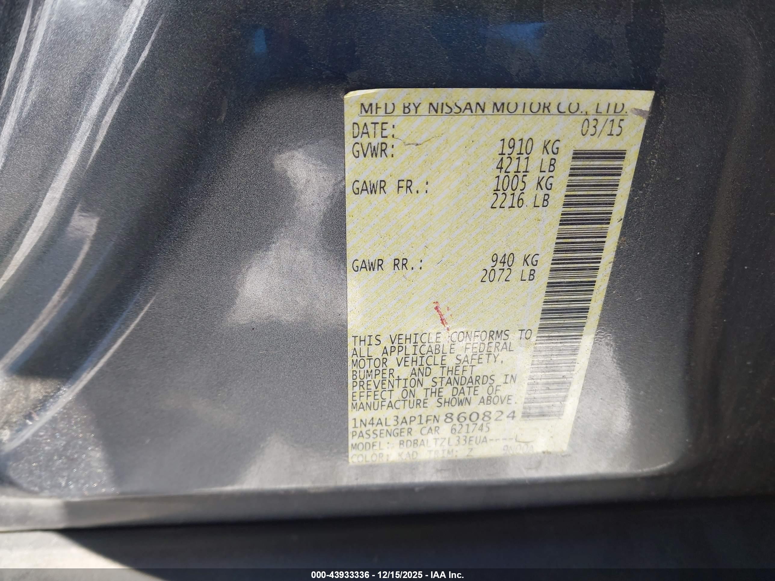 NISSAN ALTIMA image 9