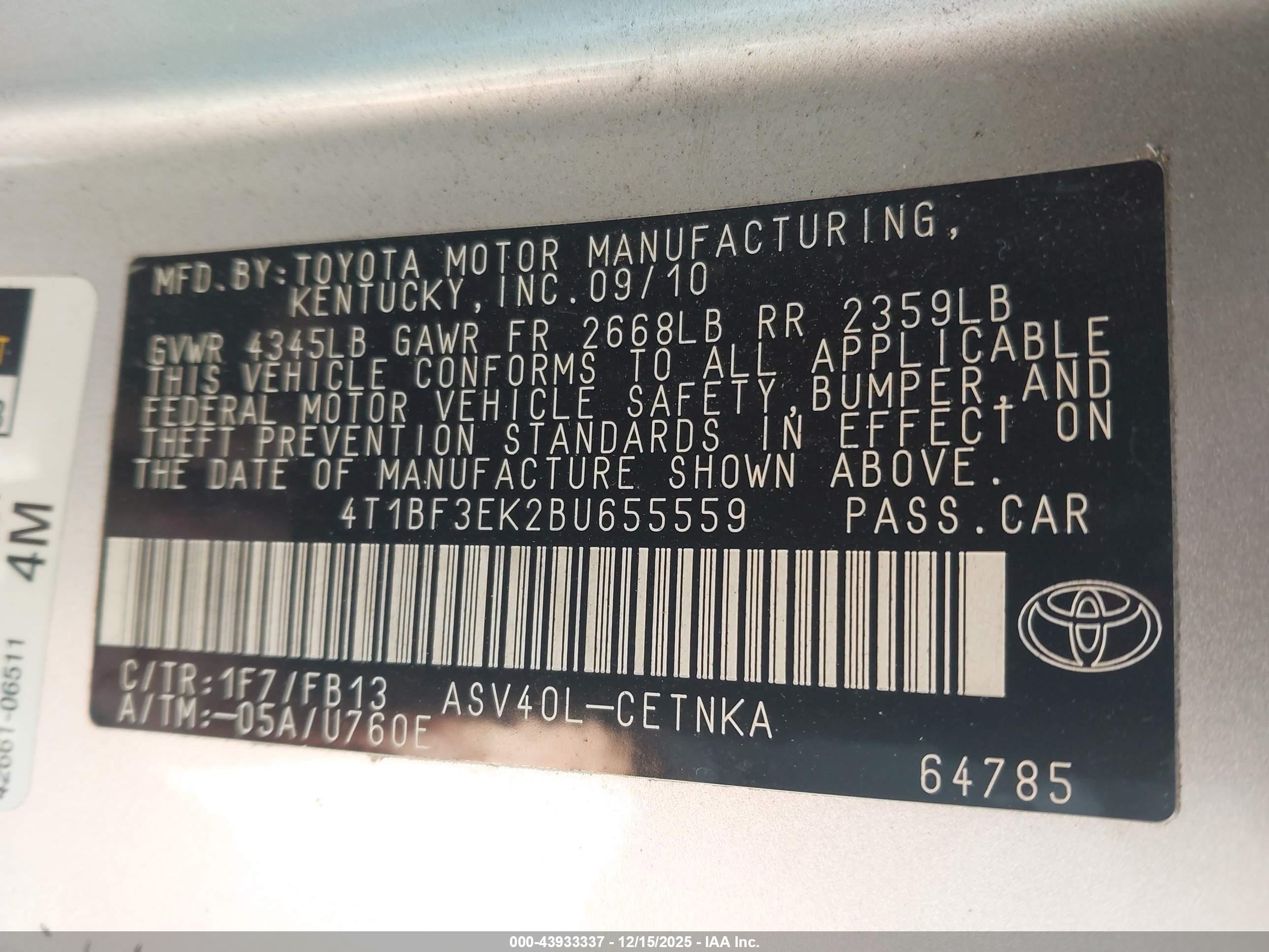 TOYOTA CAMRY image 9
