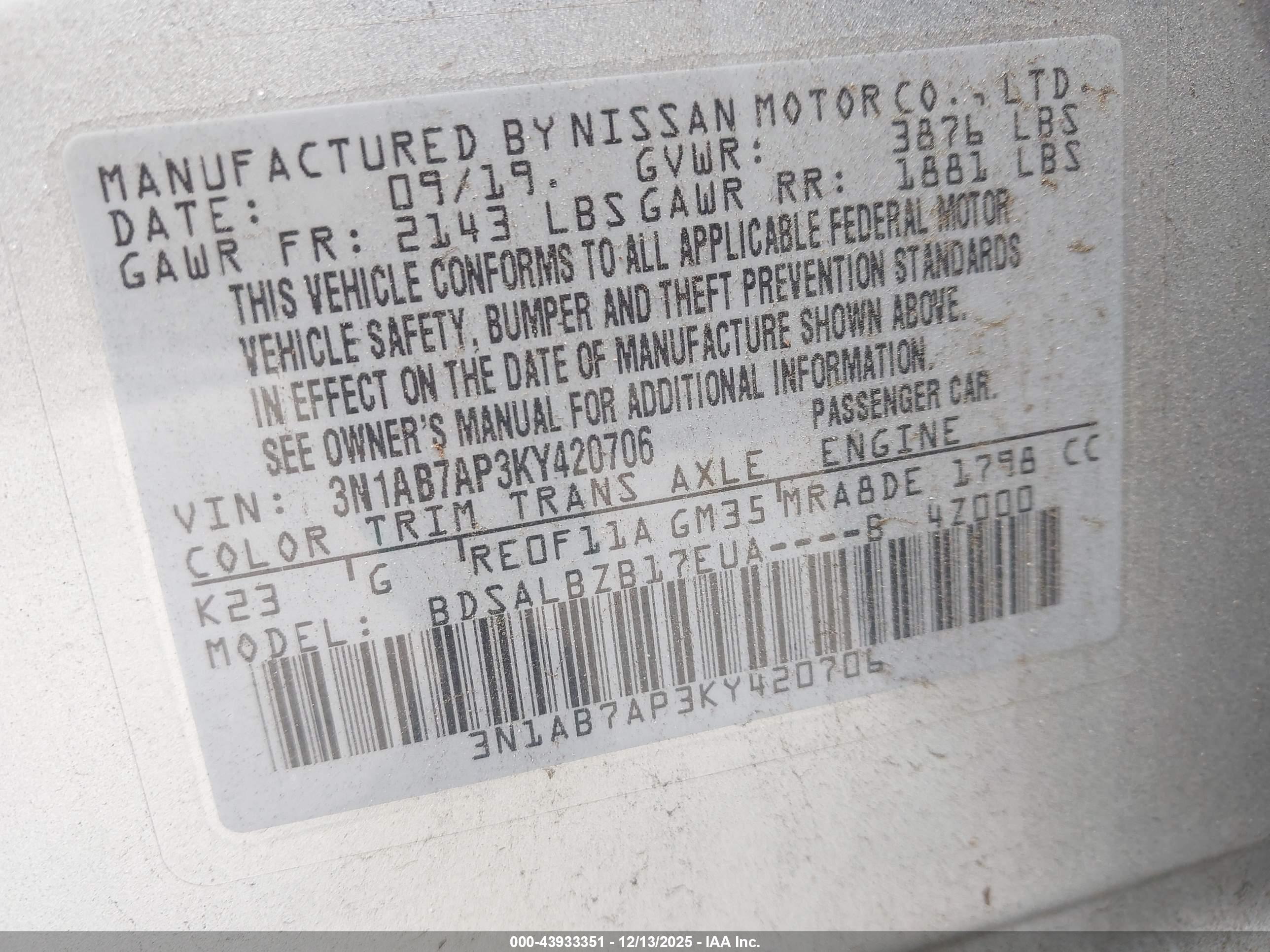 NISSAN SENTRA image 9