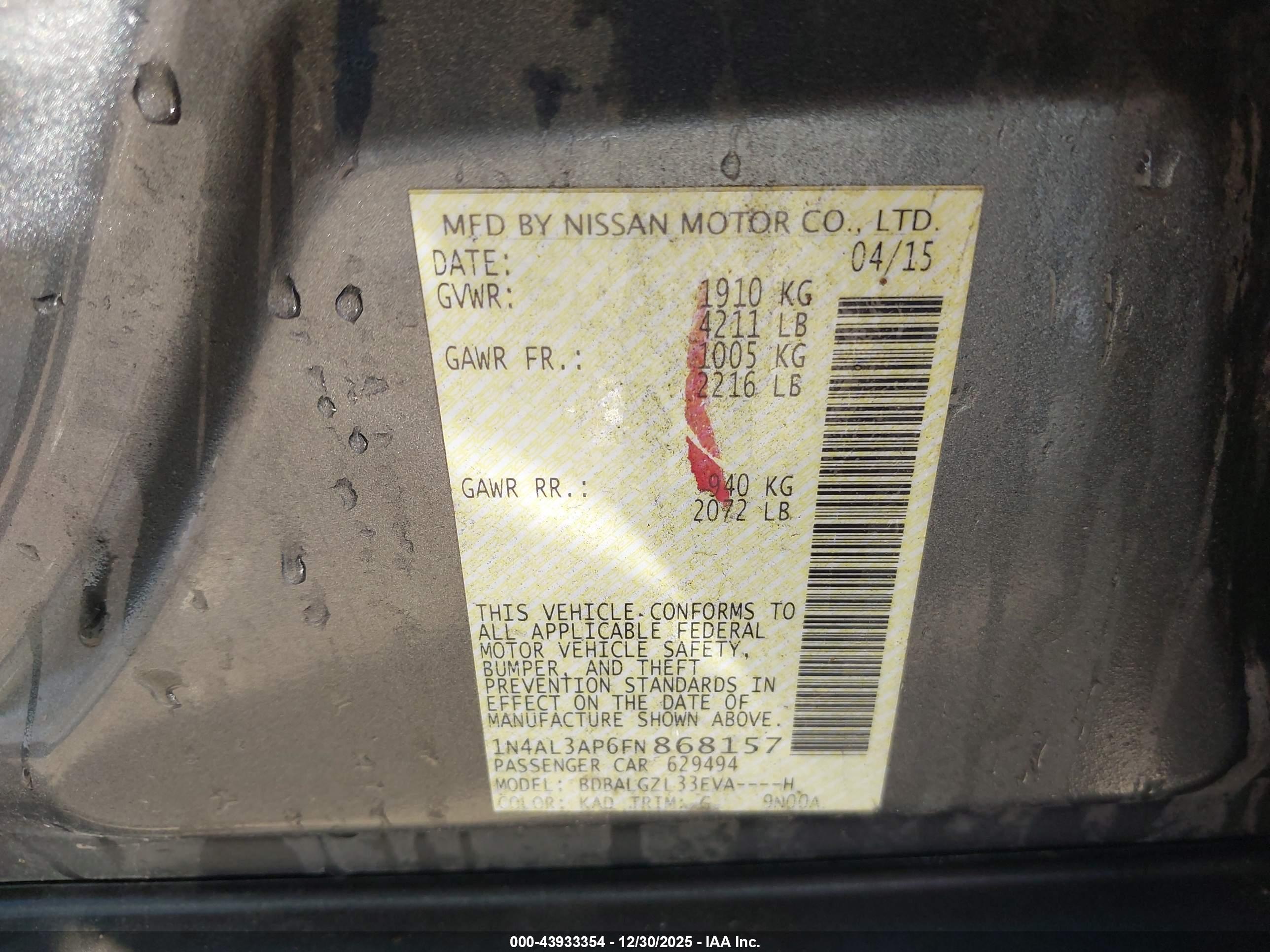 NISSAN ALTIMA image 9