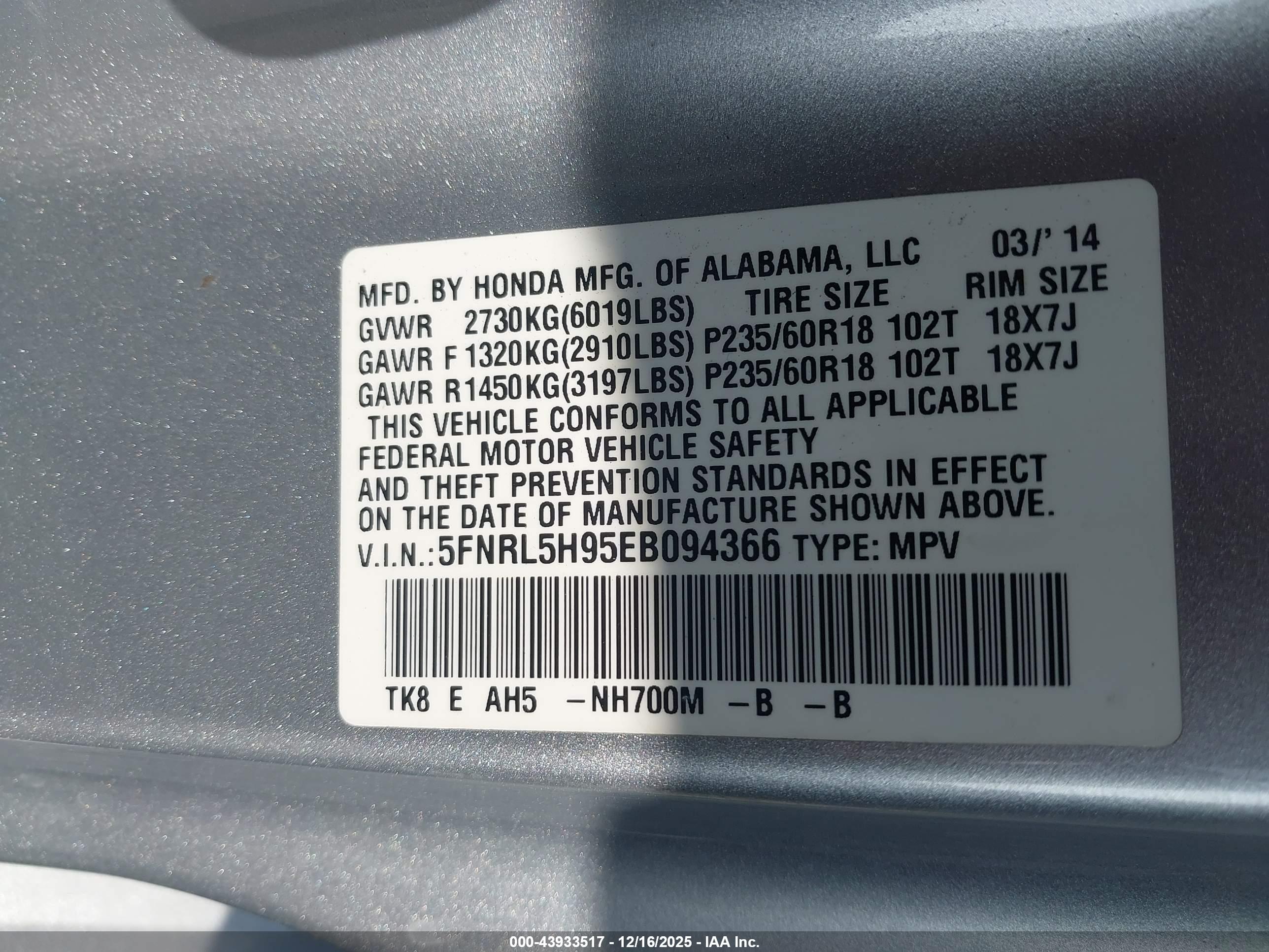 HONDA ODYSSEY image 9