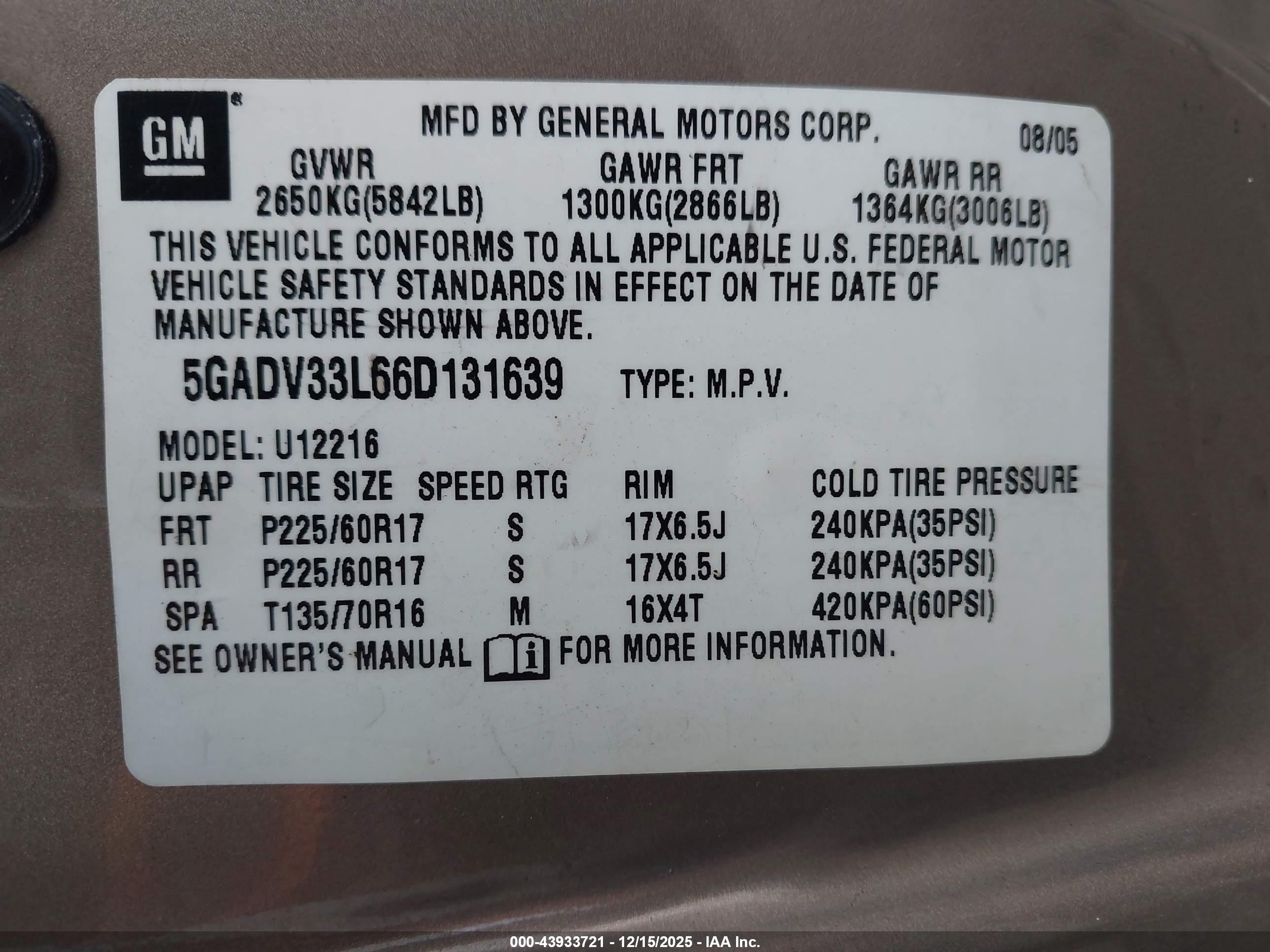BUICK TERRAZA image 9