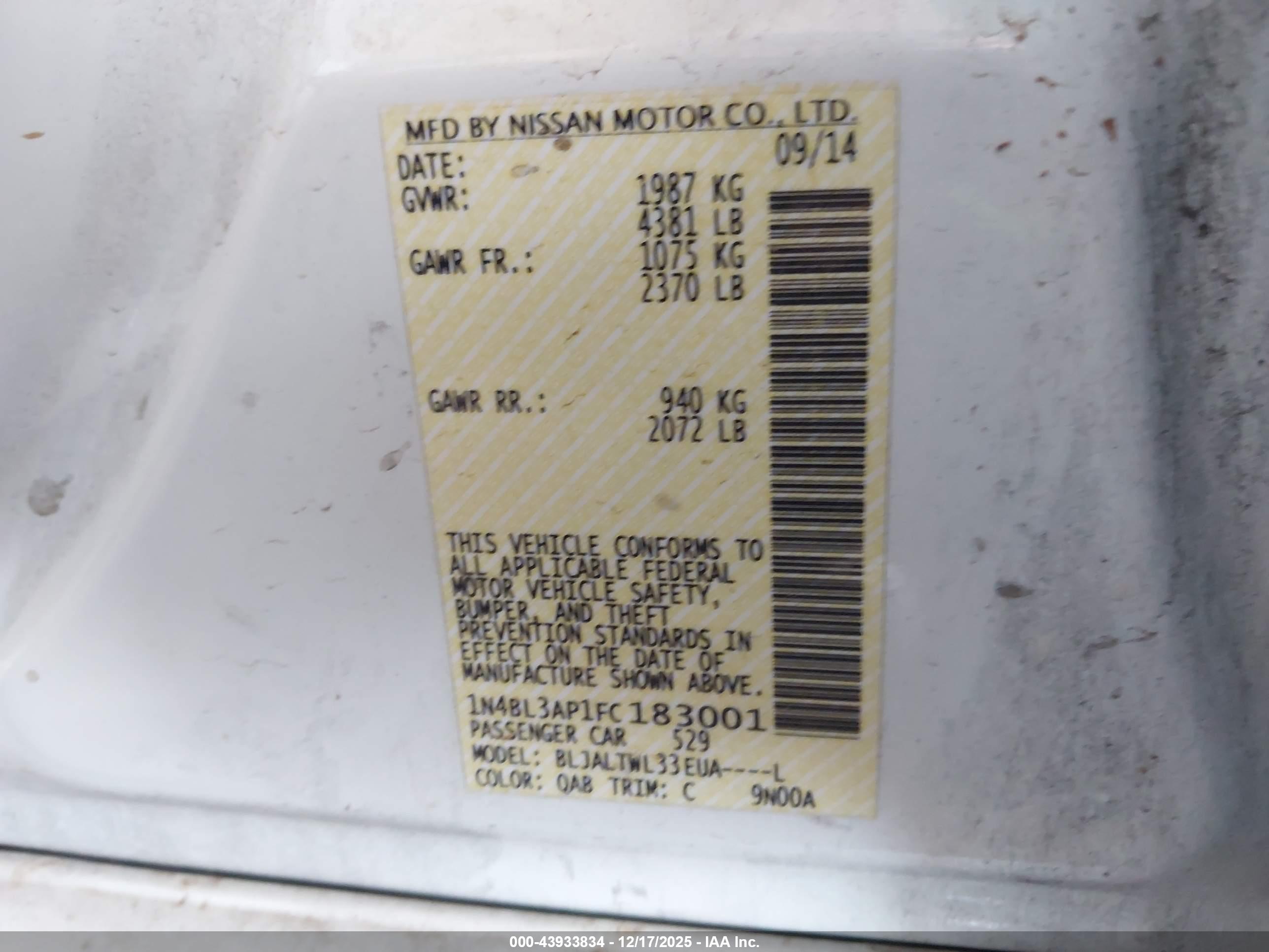 NISSAN ALTIMA image 9