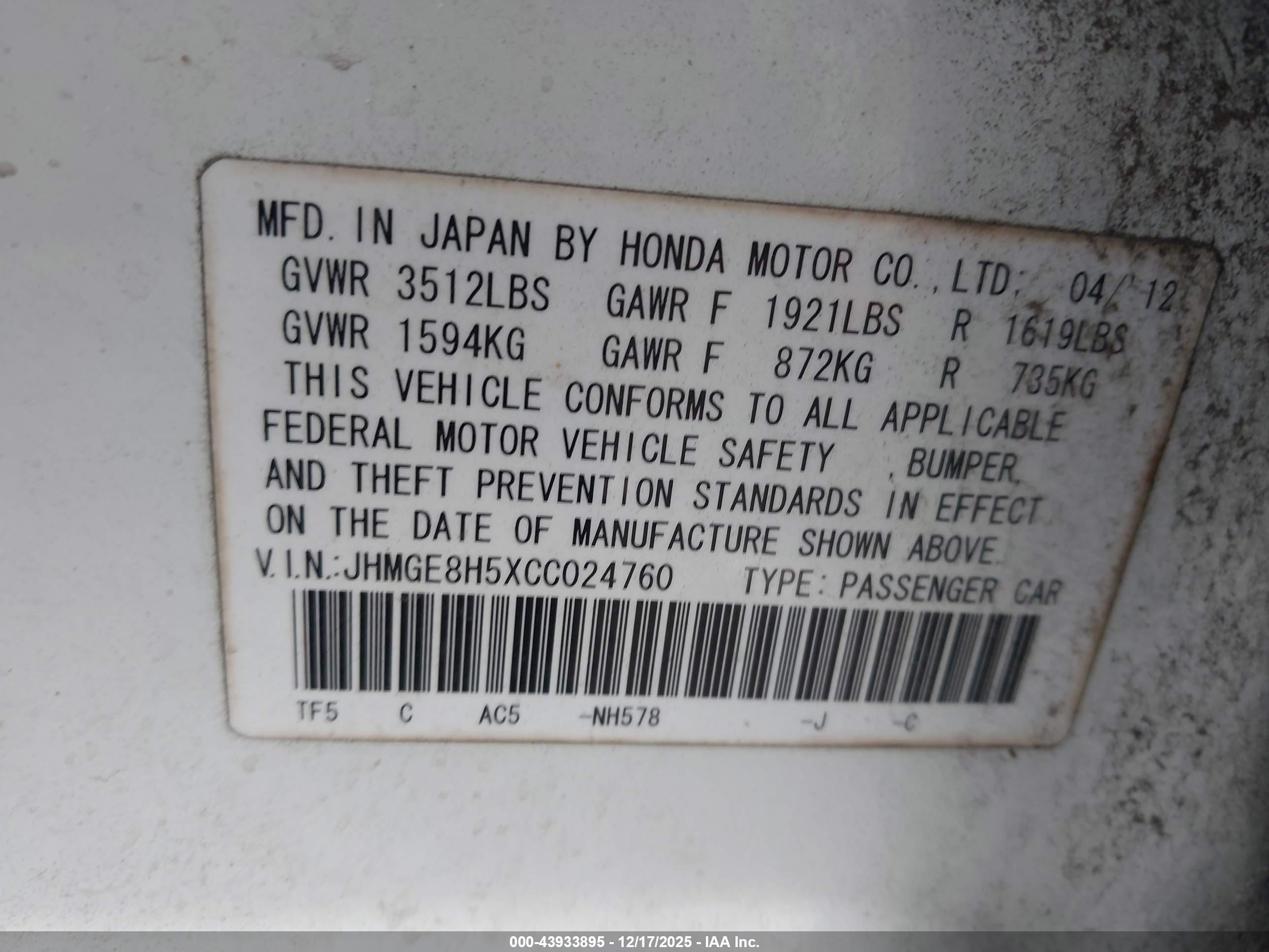 HONDA FIT image 9