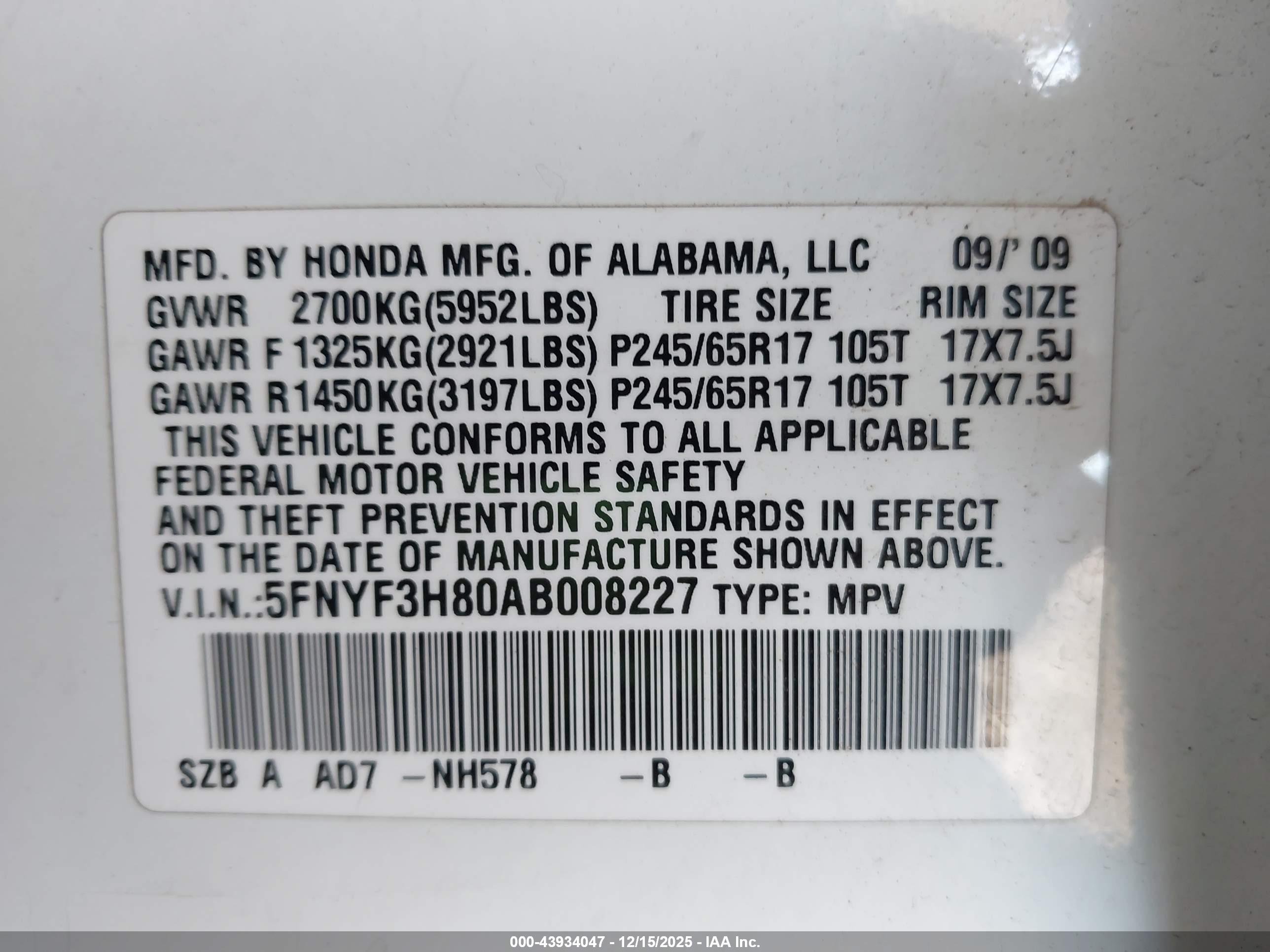 HONDA PILOT image 9