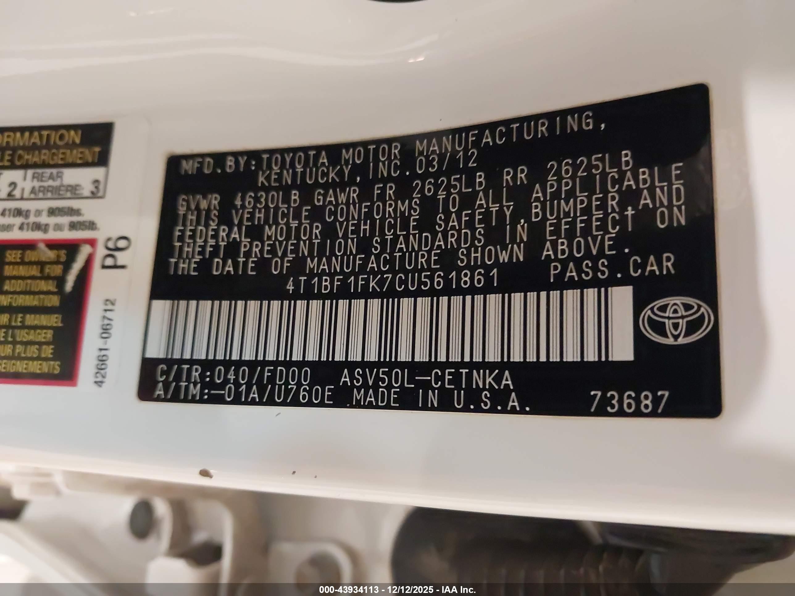 TOYOTA CAMRY image 9
