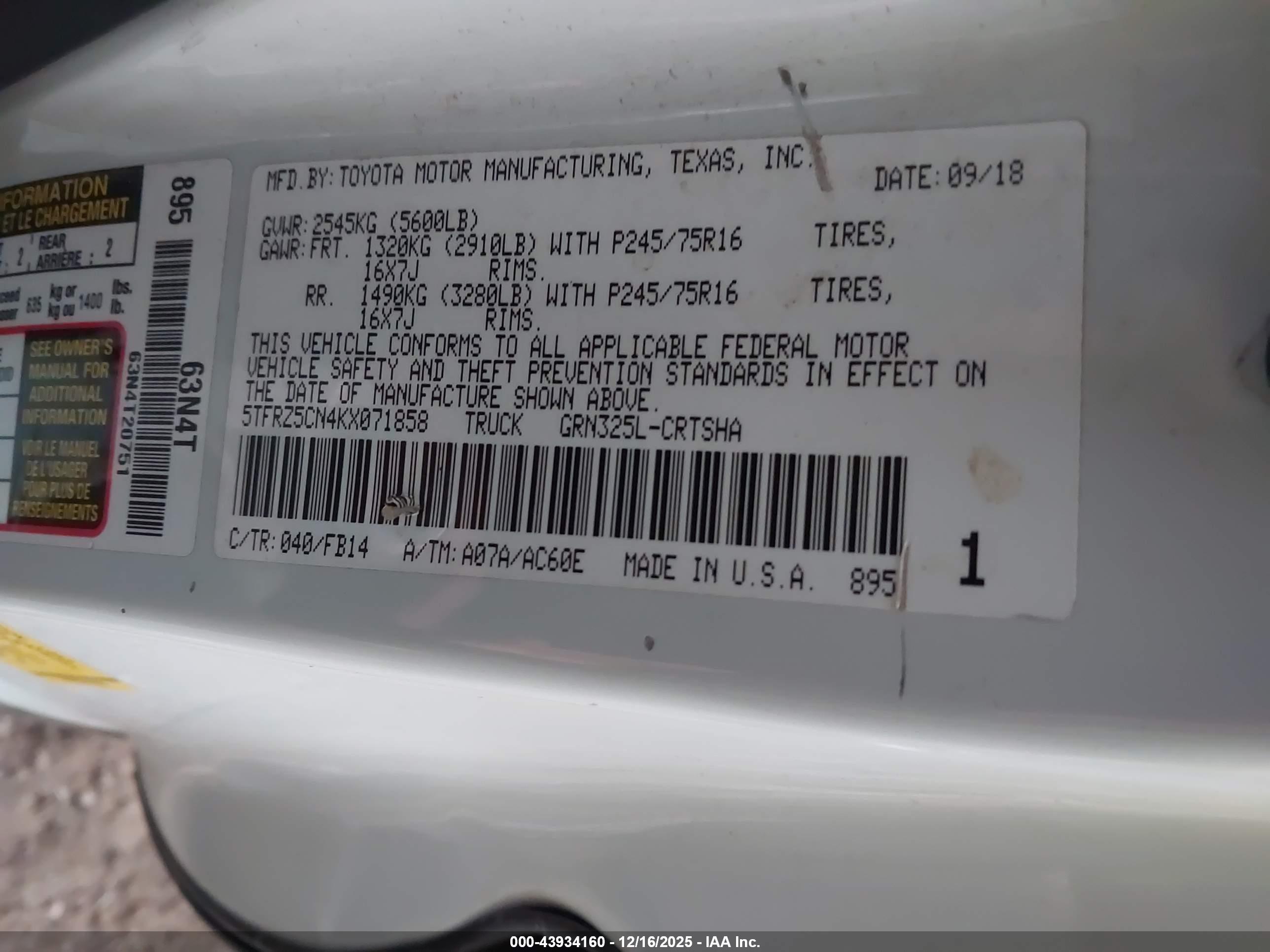 TOYOTA TACOMA image 9