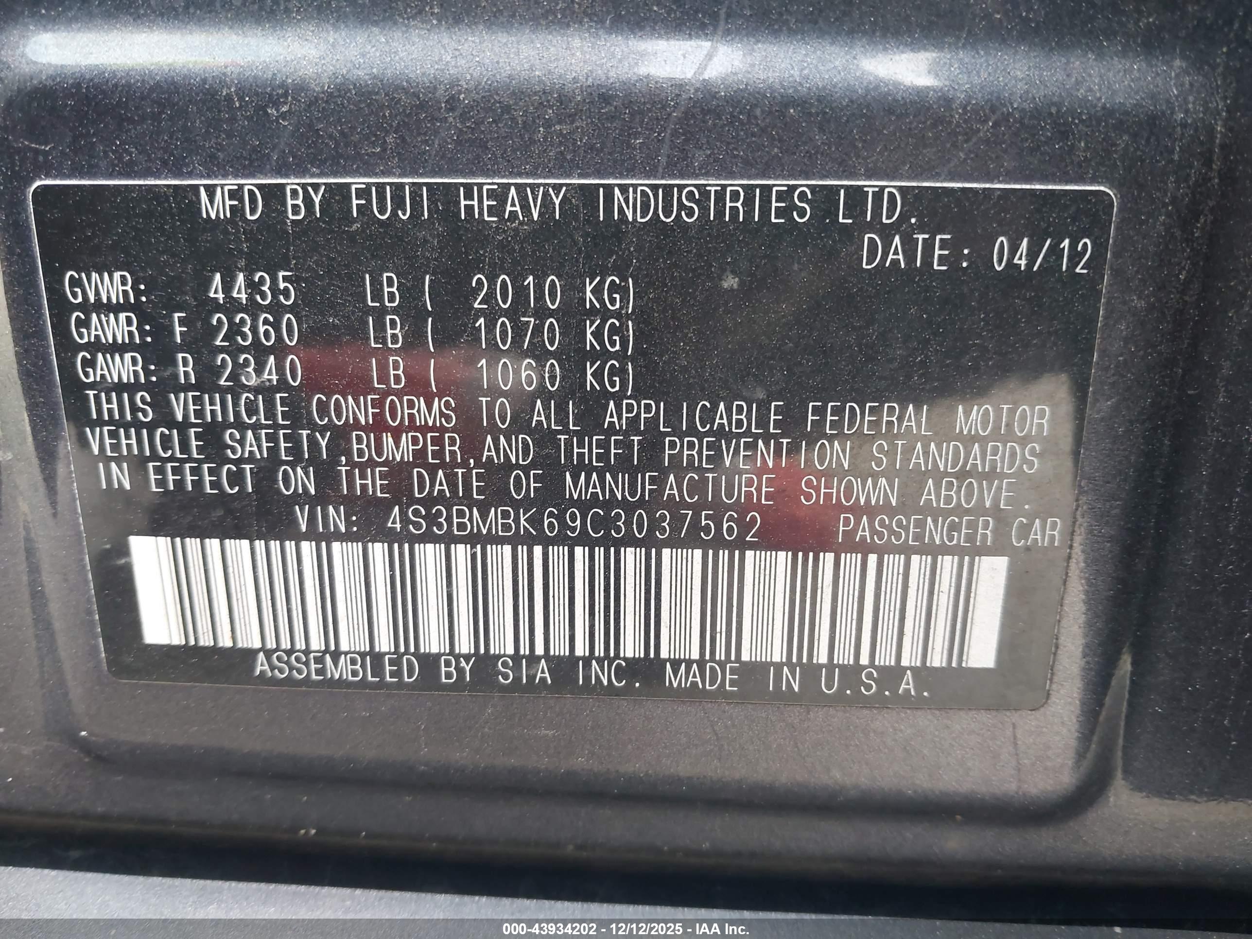 SUBARU LEGACY image 9