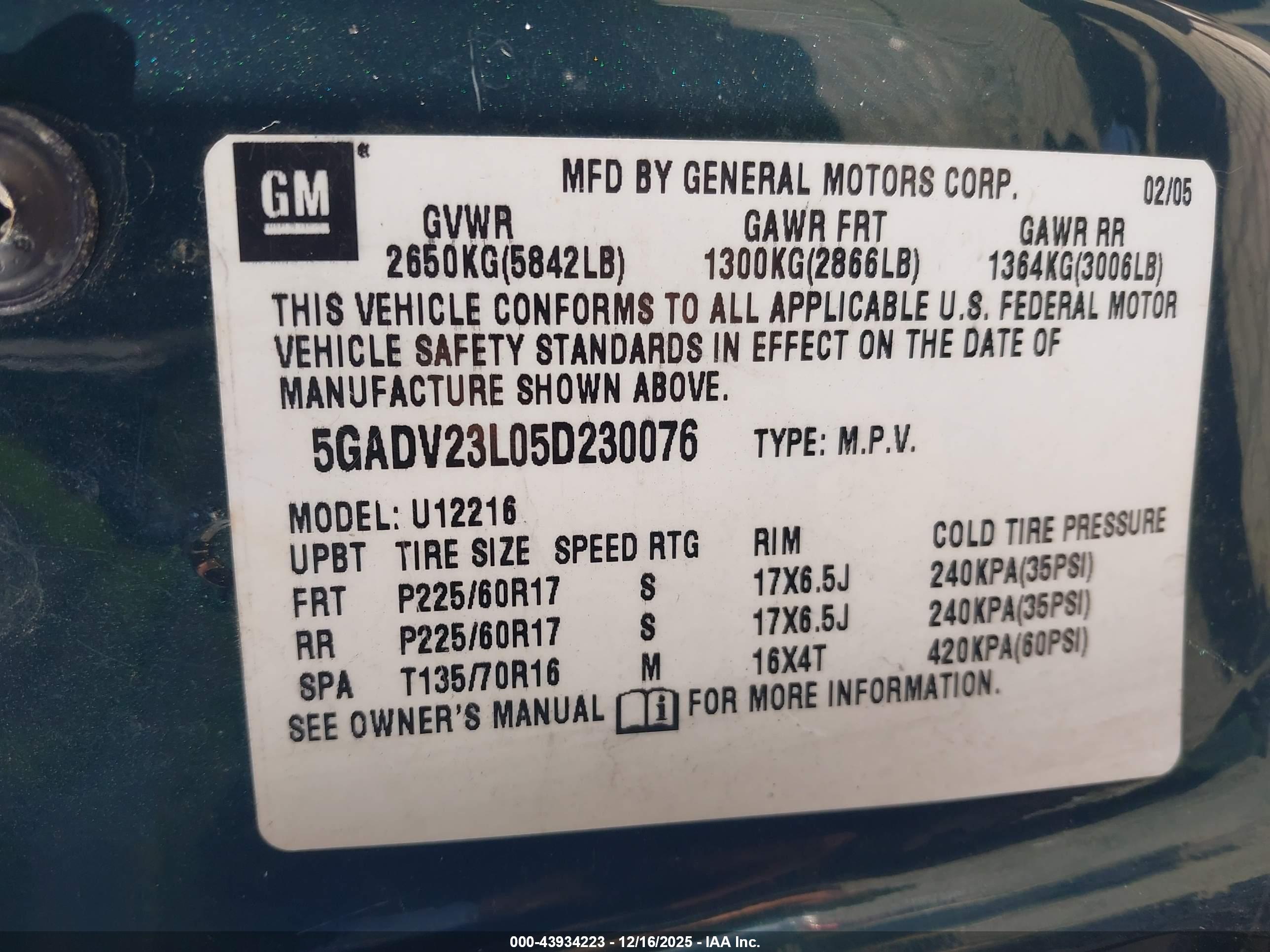 BUICK TERRAZA image 9