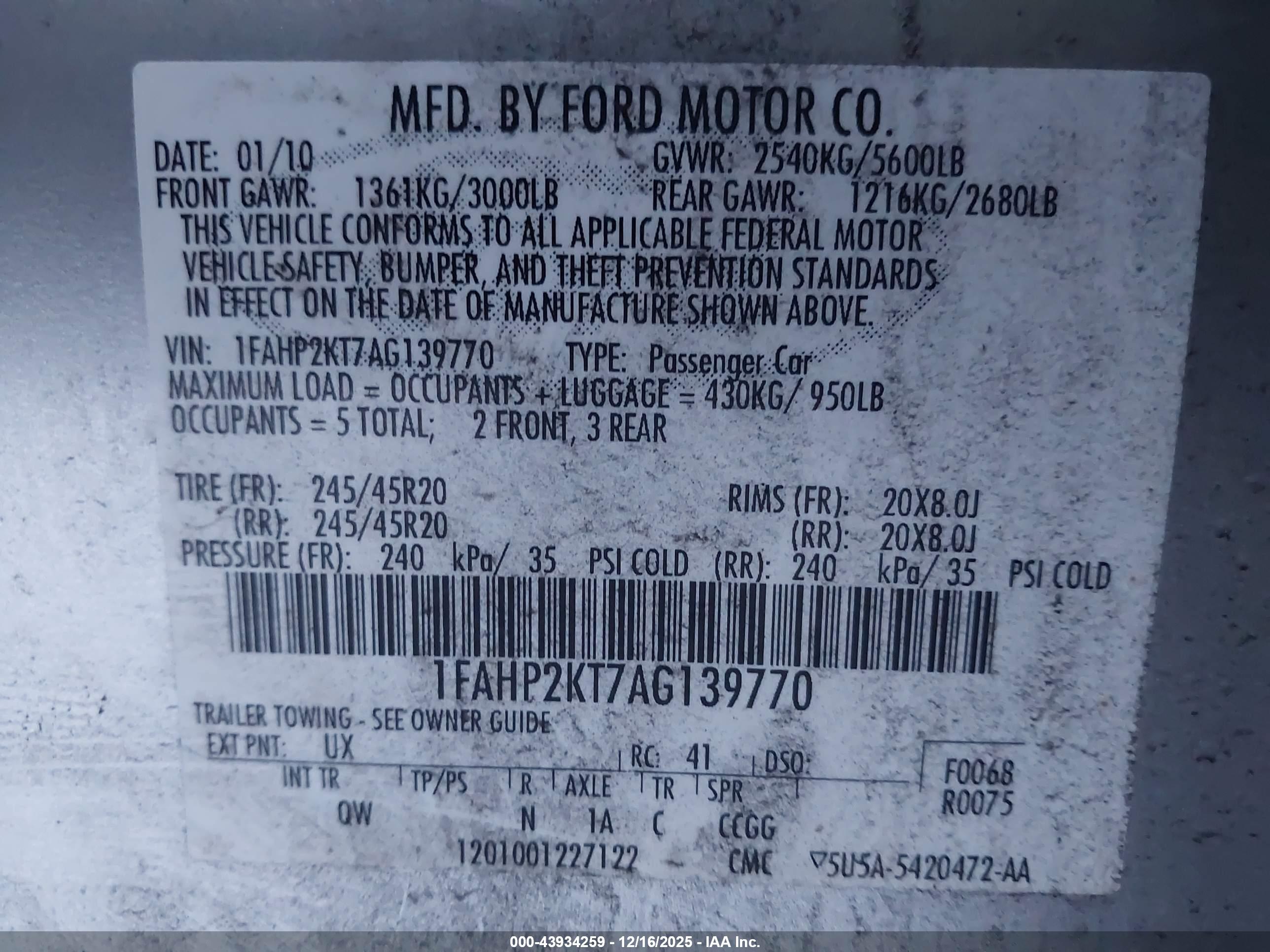 FORD TAURUS image 9