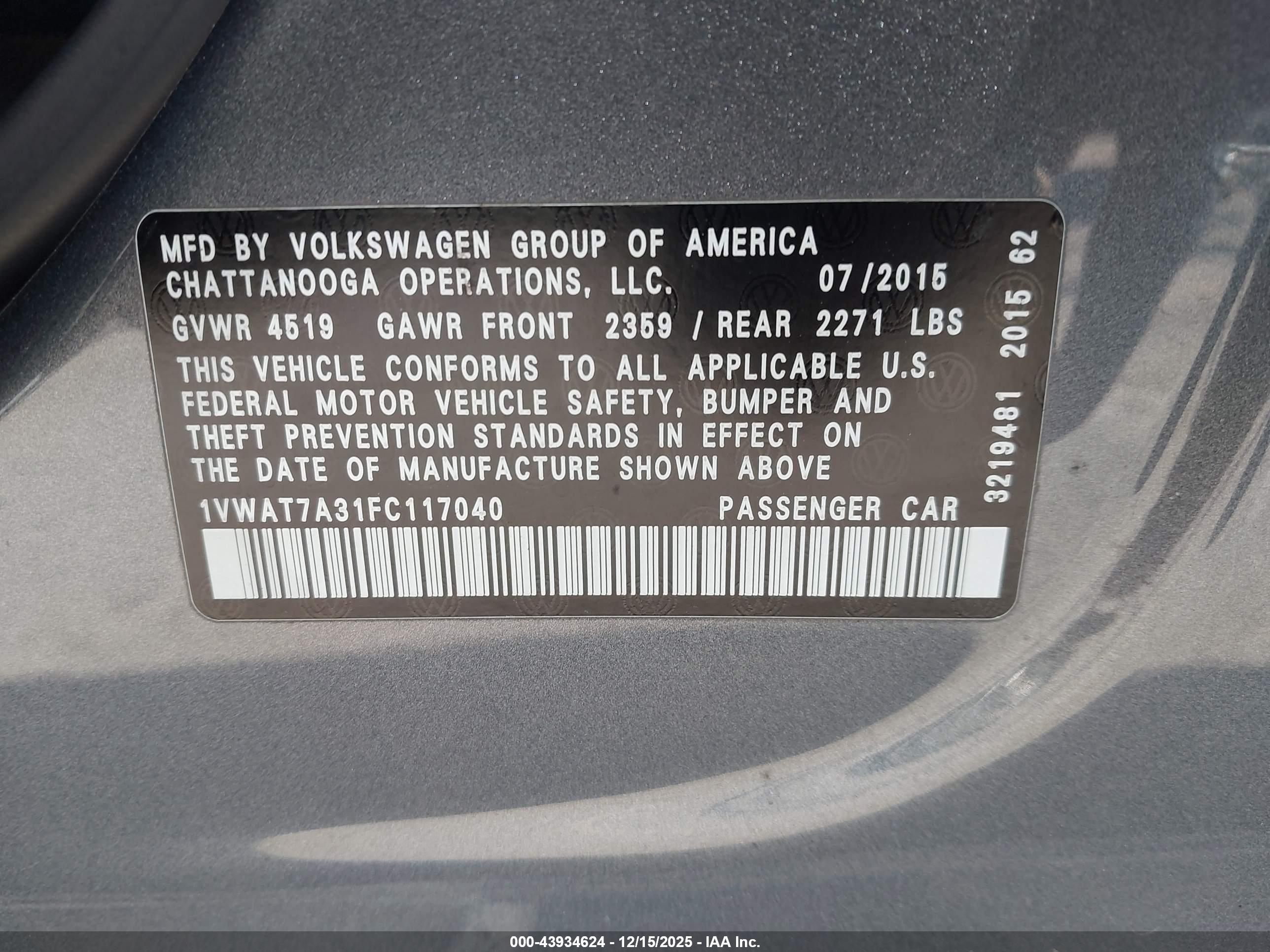 VOLKSWAGEN PASSAT image 9