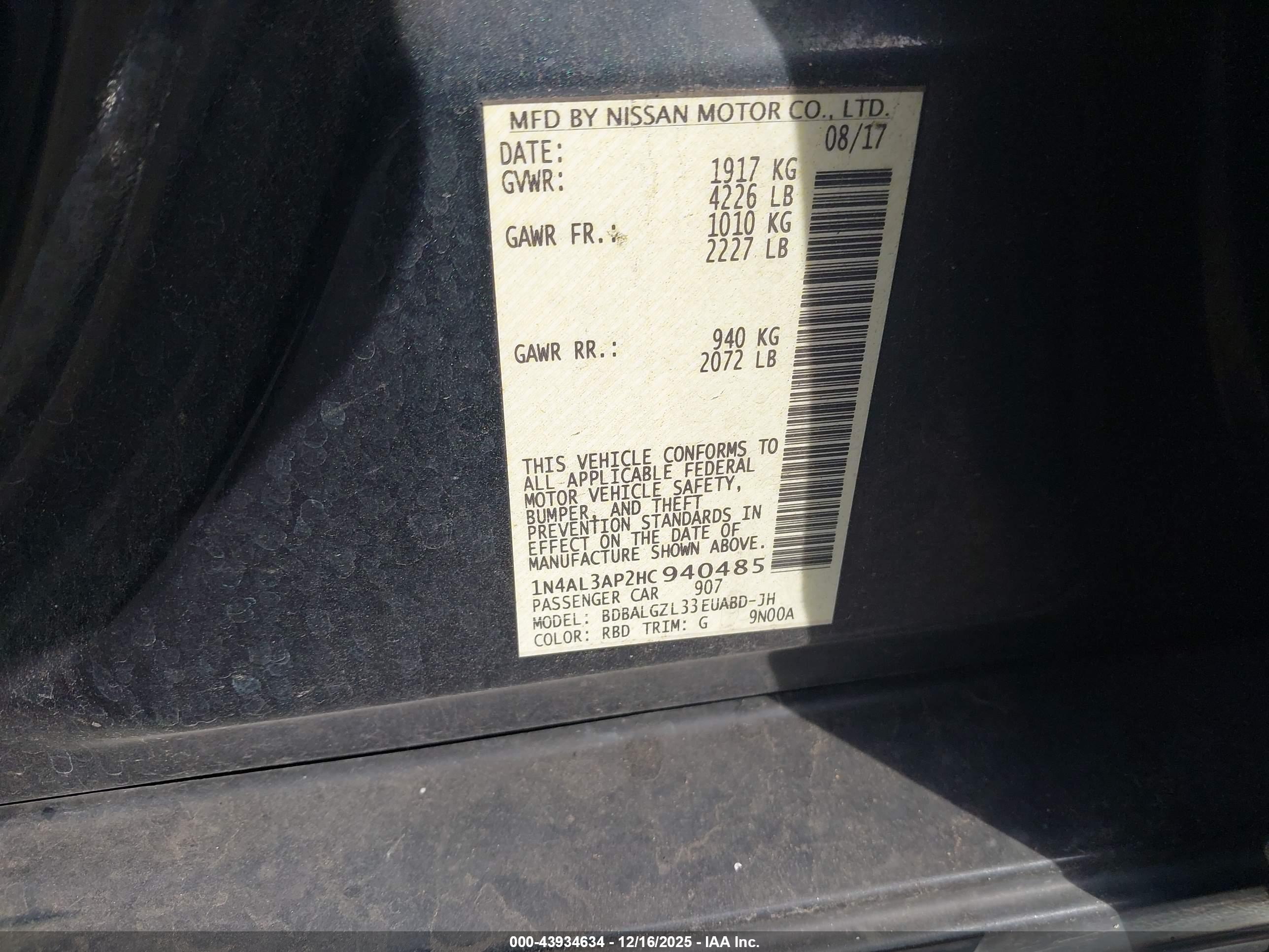 NISSAN ALTIMA image 9