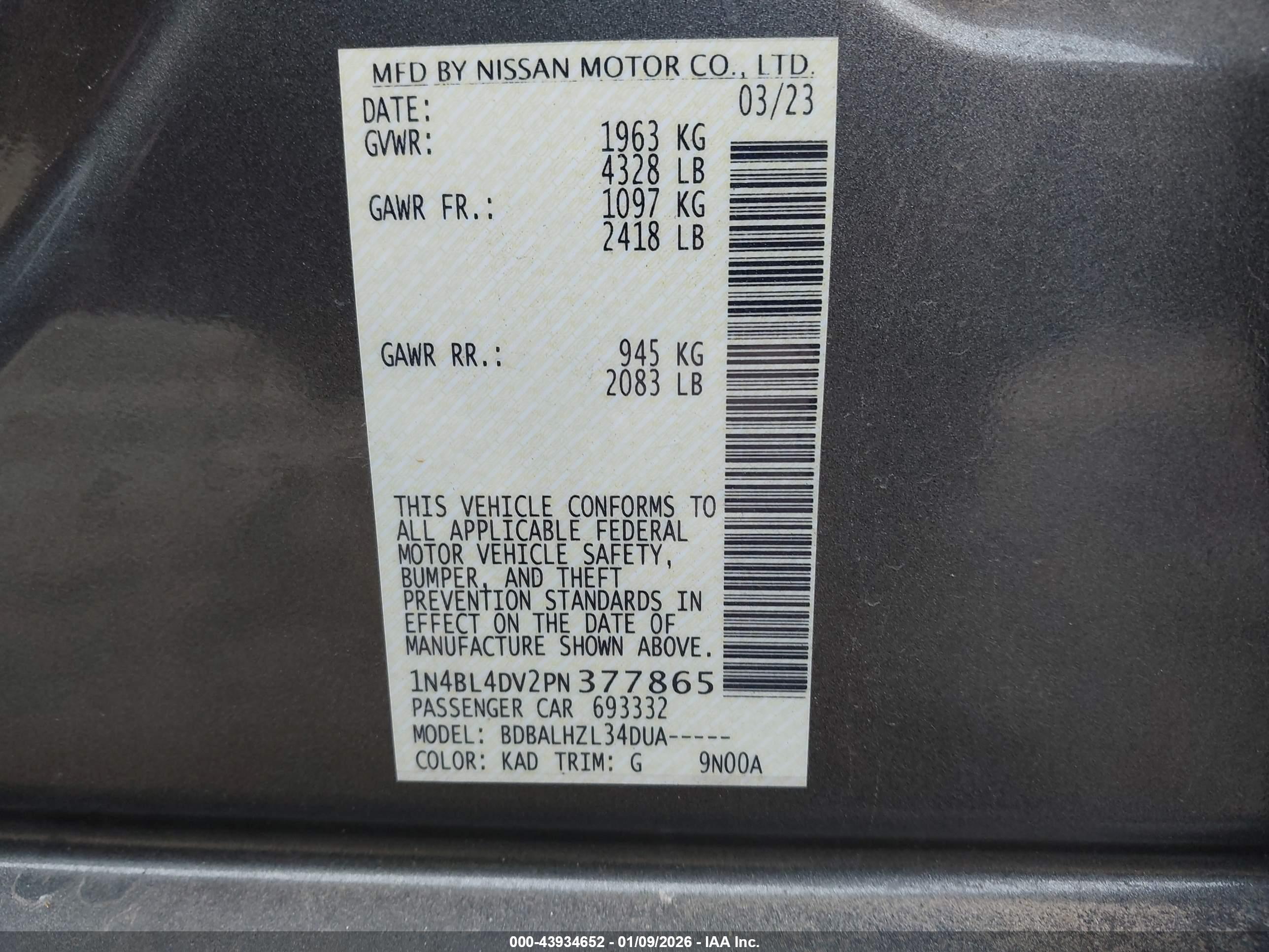 NISSAN ALTIMA image 9