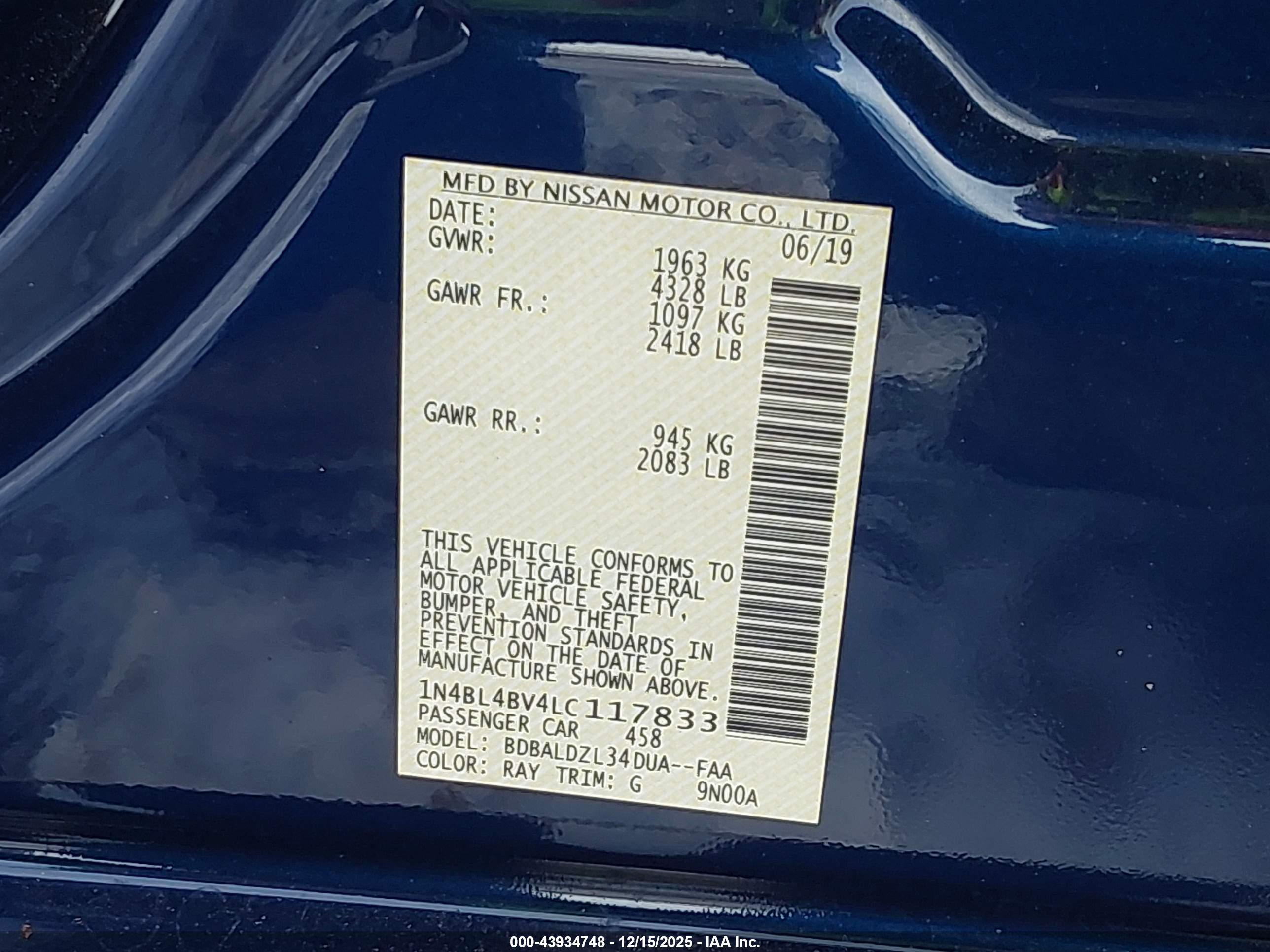 NISSAN ALTIMA image 9
