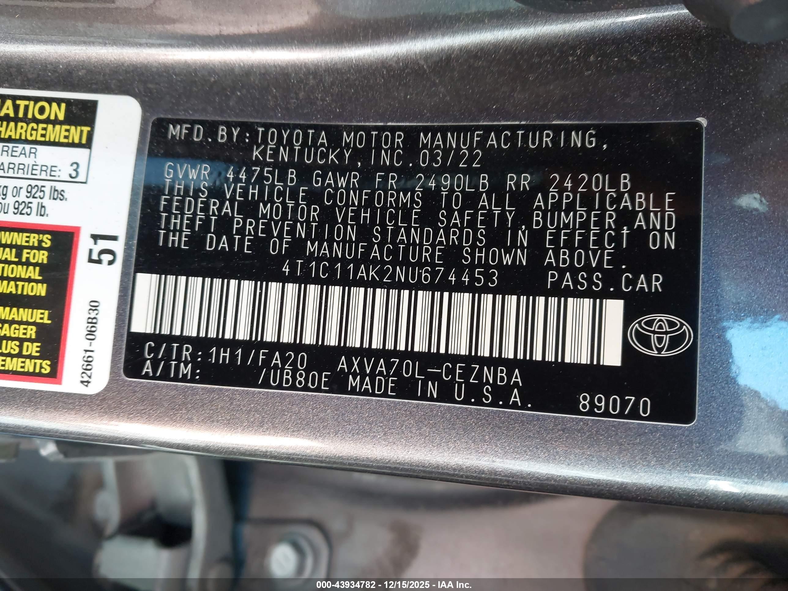TOYOTA CAMRY image 9