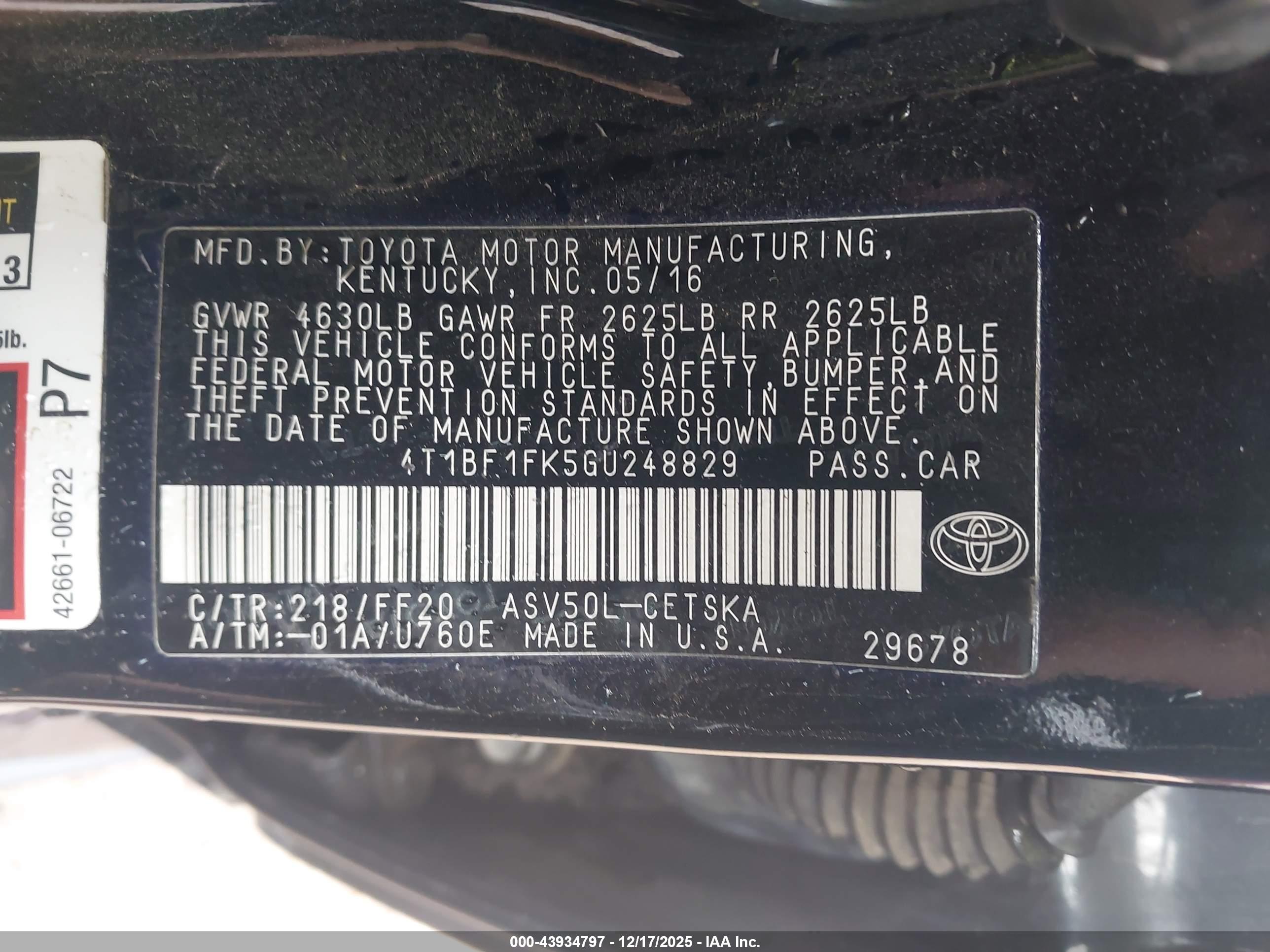 TOYOTA CAMRY image 9
