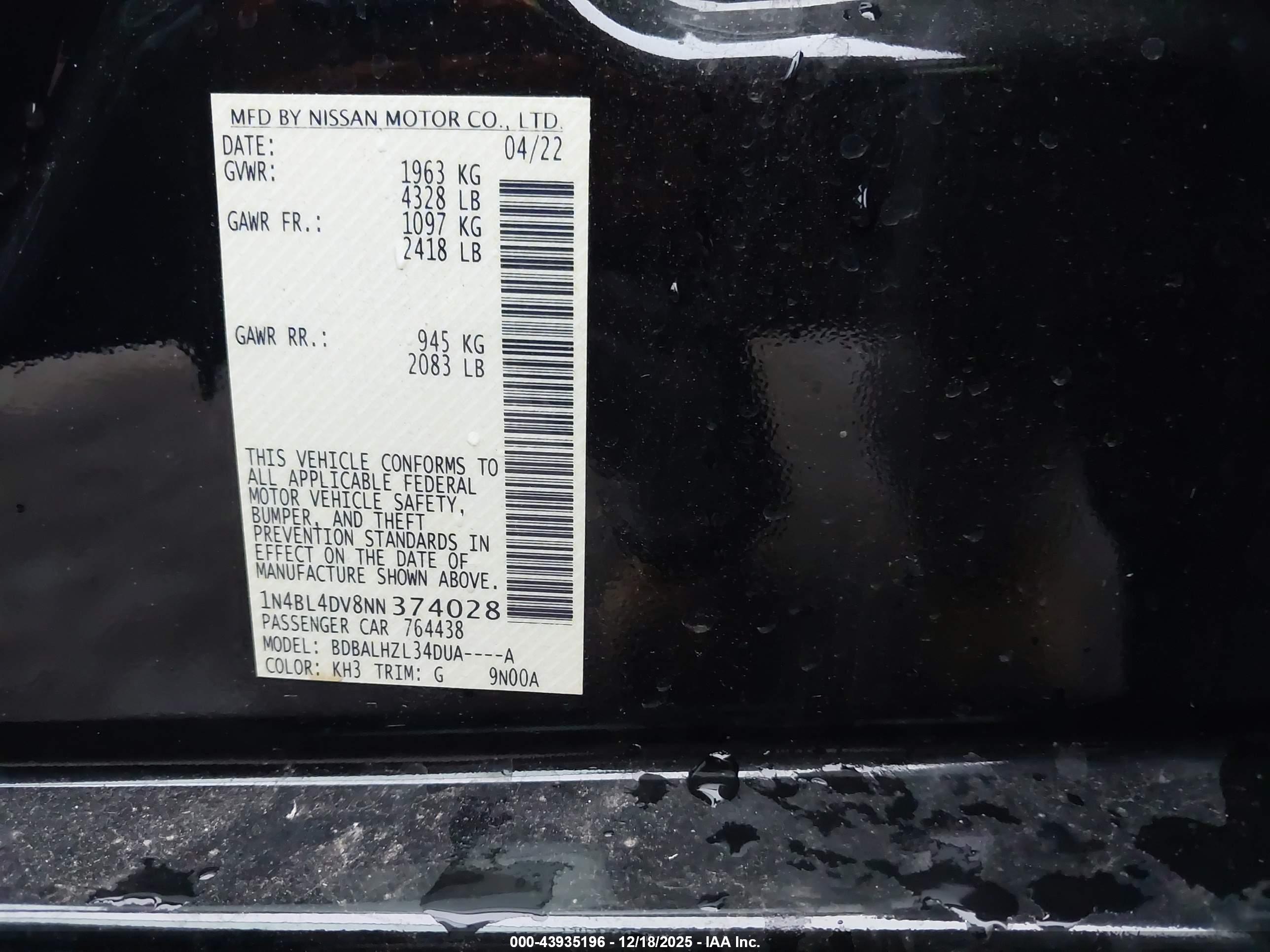 NISSAN ALTIMA image 9