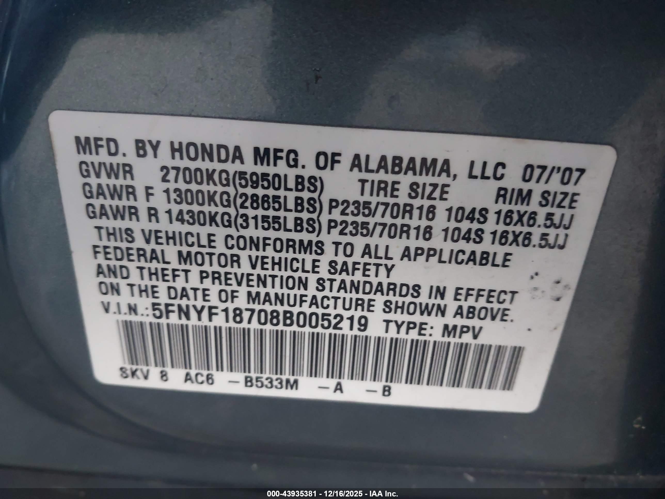 HONDA PILOT image 9