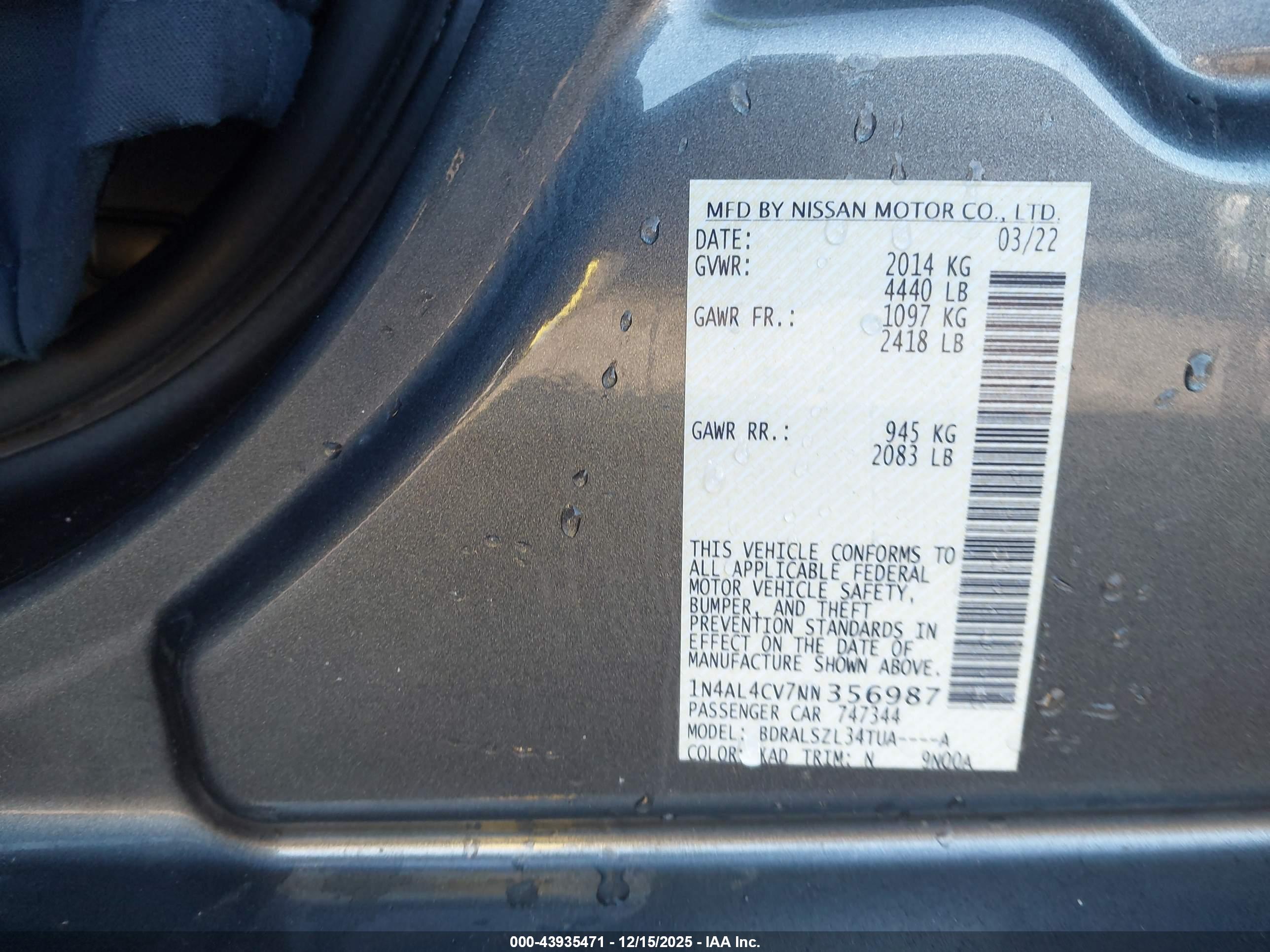 NISSAN ALTIMA image 9