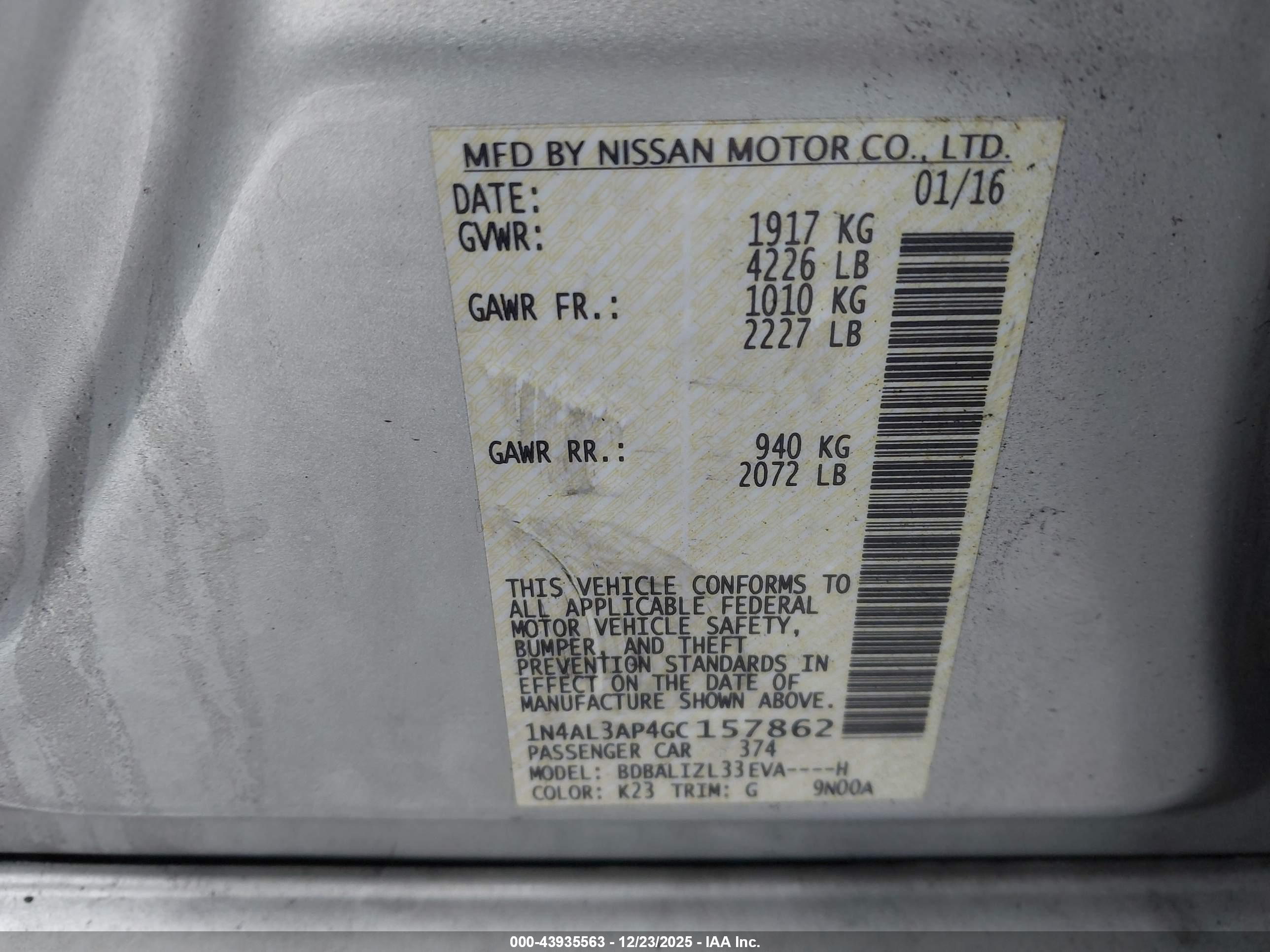 NISSAN ALTIMA image 9