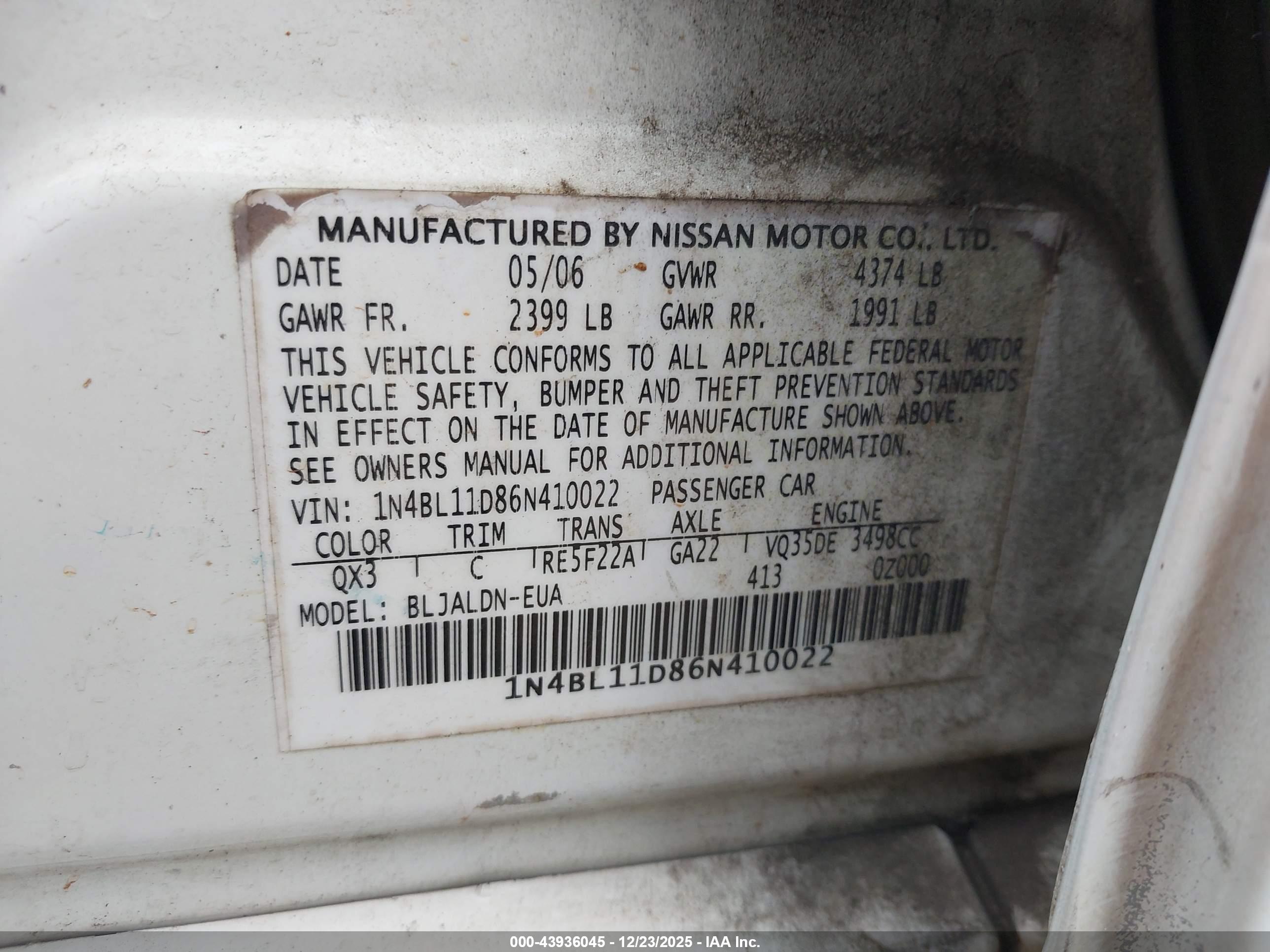 NISSAN ALTIMA image 9