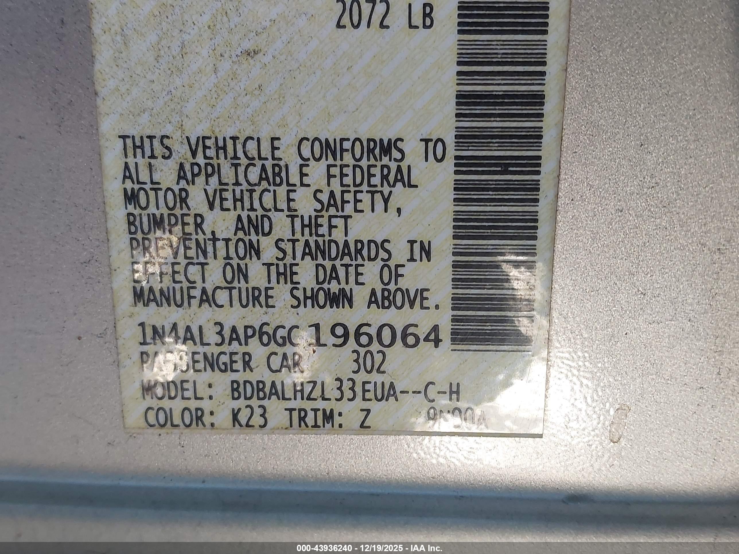 NISSAN ALTIMA image 9