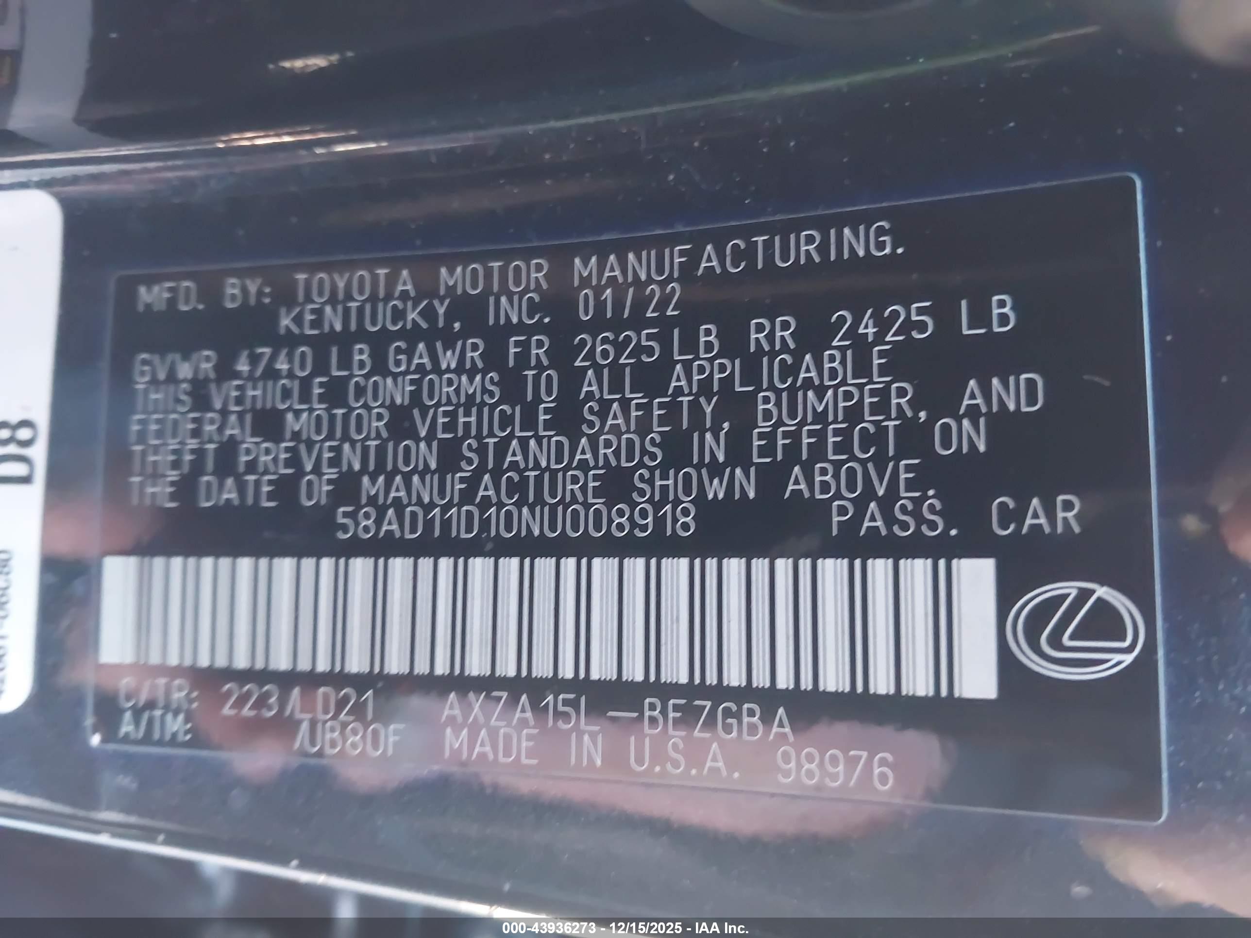 LEXUS ES image 9