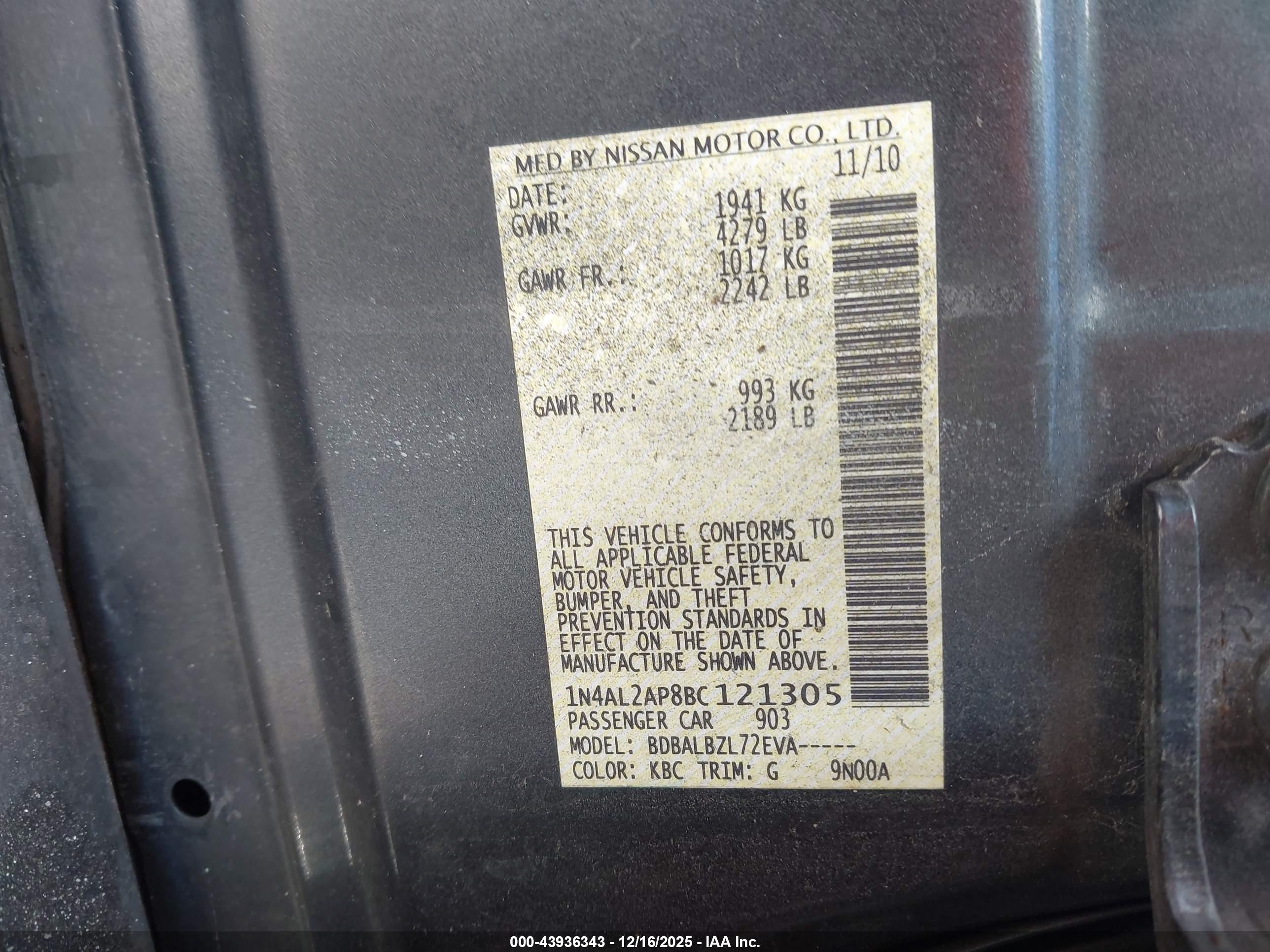 NISSAN ALTIMA image 9