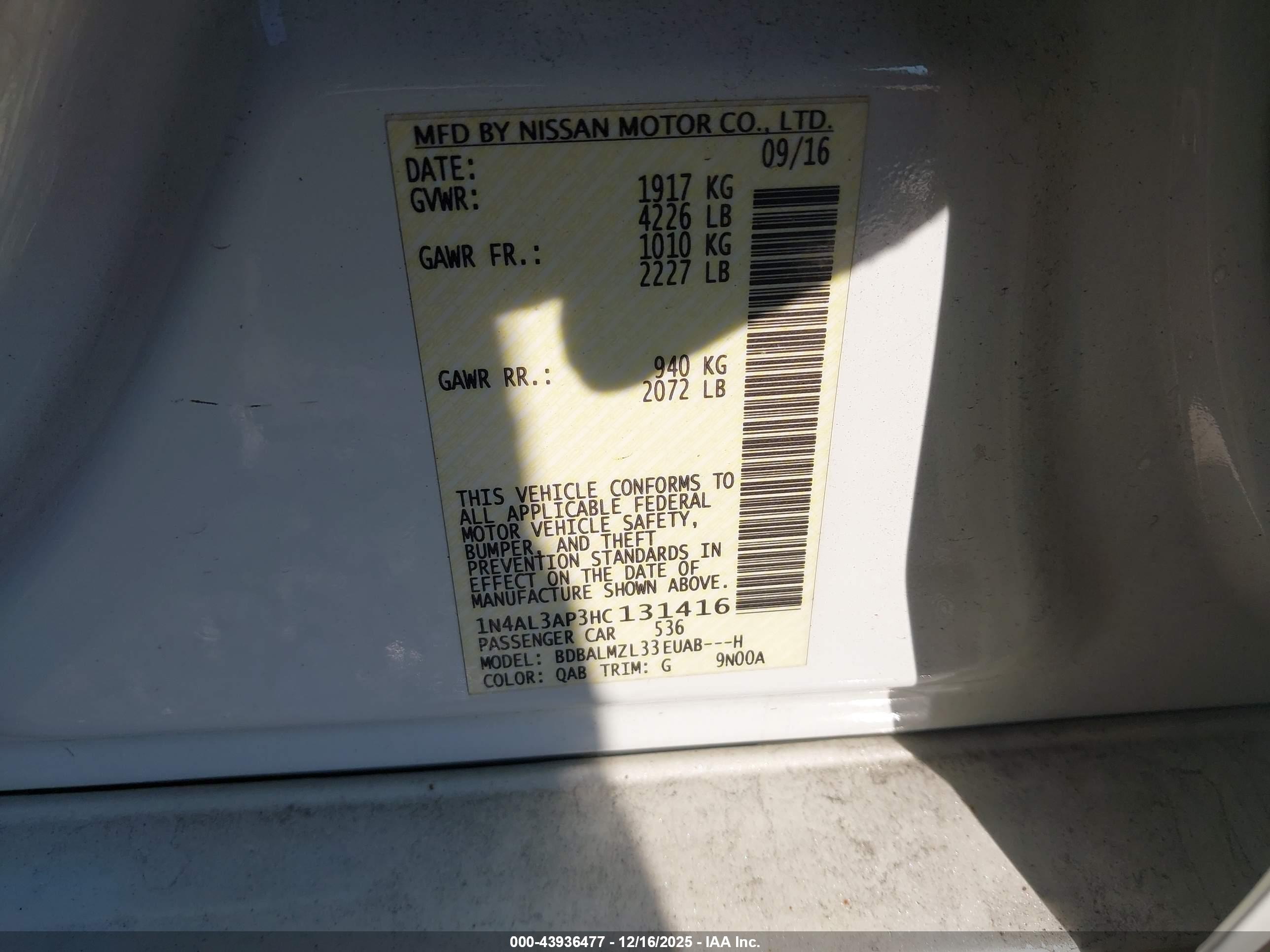 NISSAN ALTIMA image 9