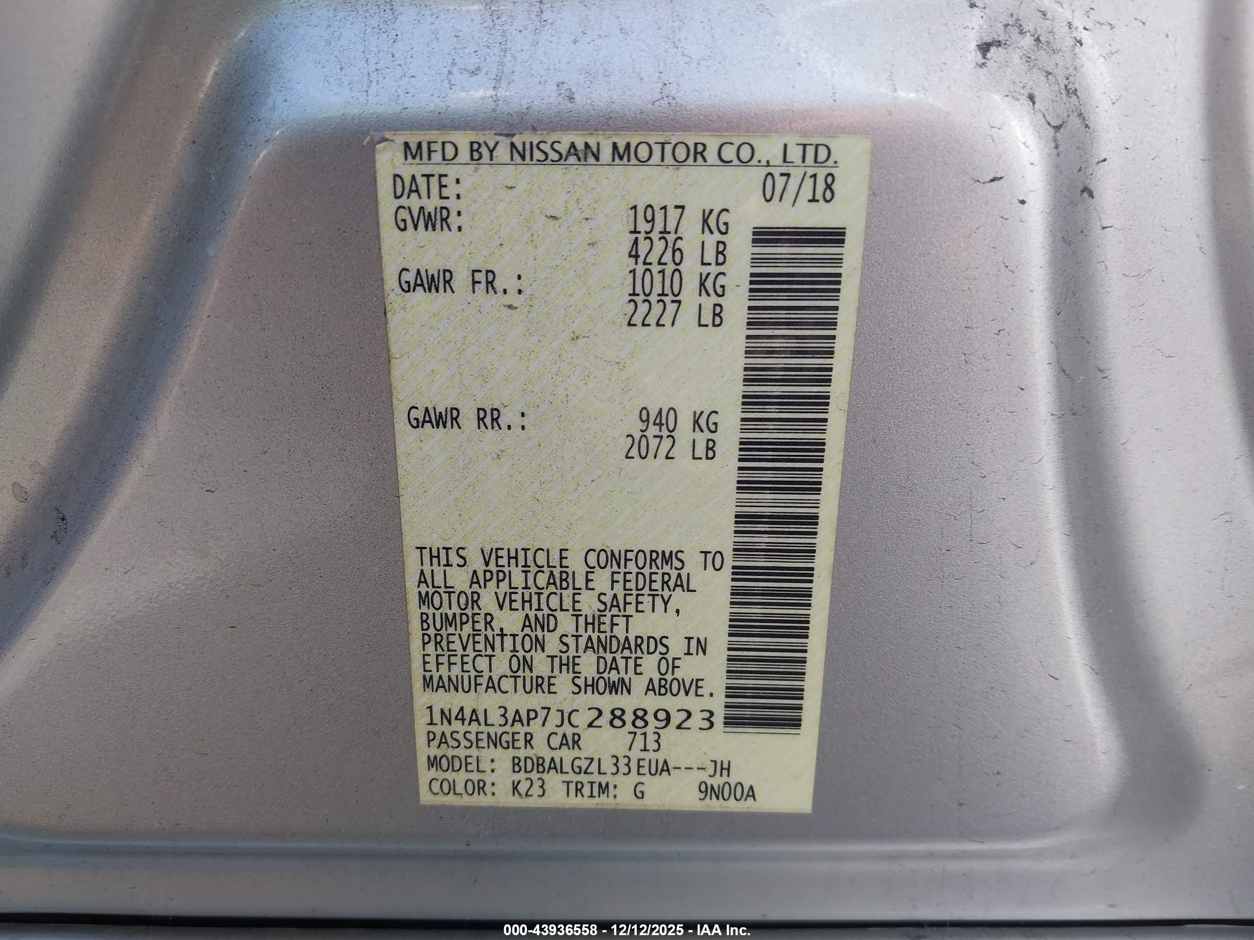 NISSAN ALTIMA image 9