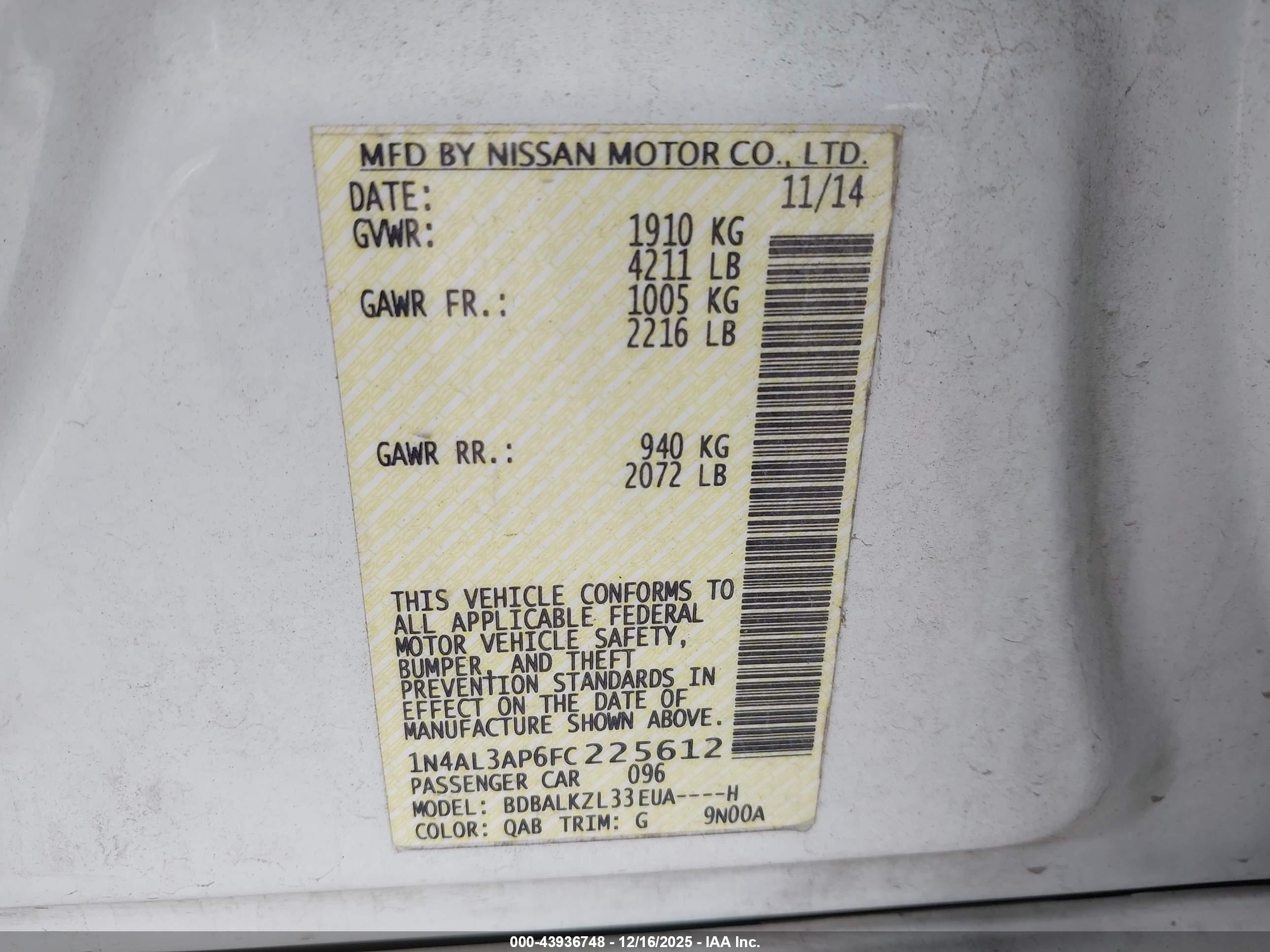 NISSAN ALTIMA image 9