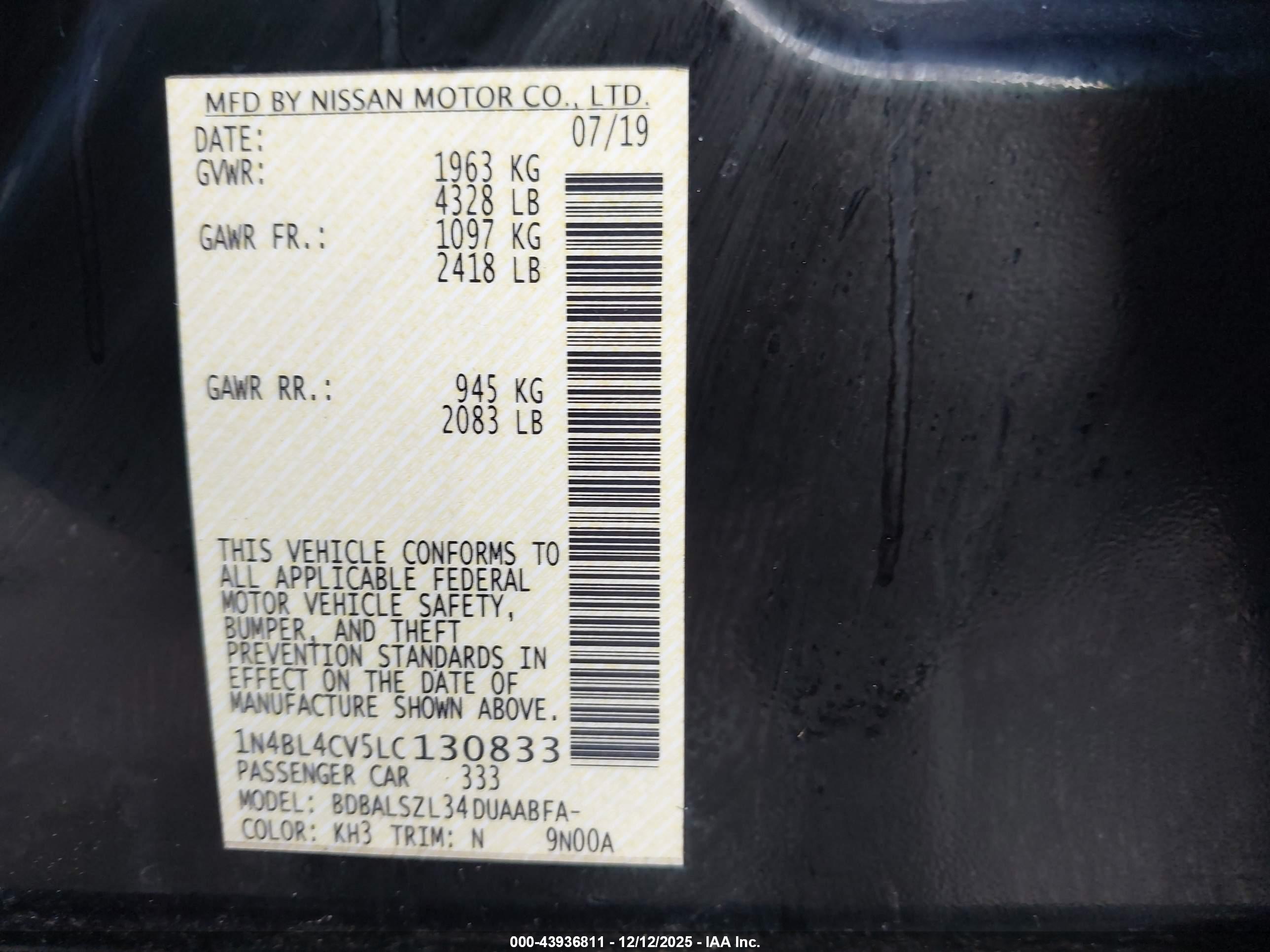 NISSAN ALTIMA image 9
