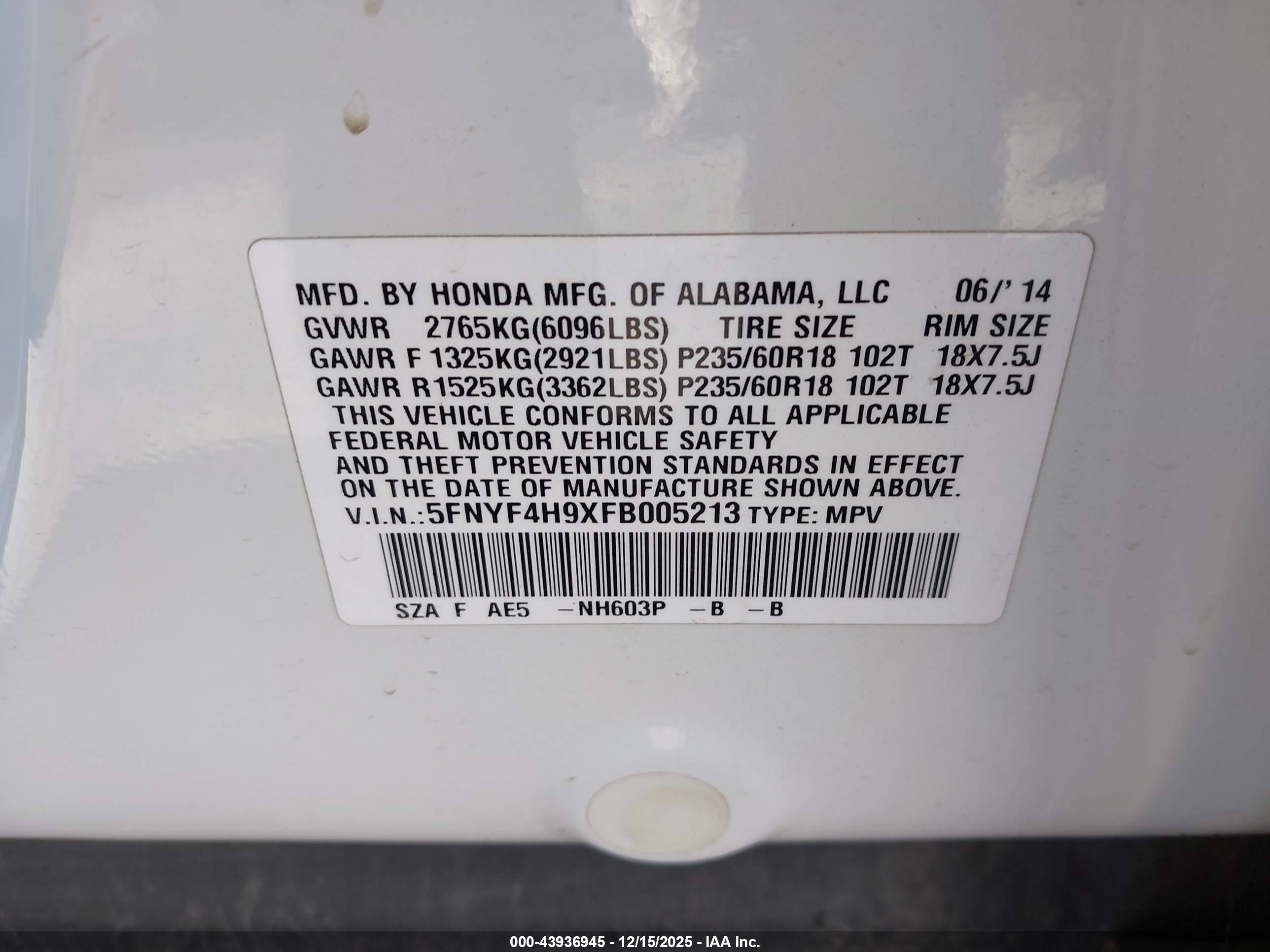 HONDA PILOT image 9