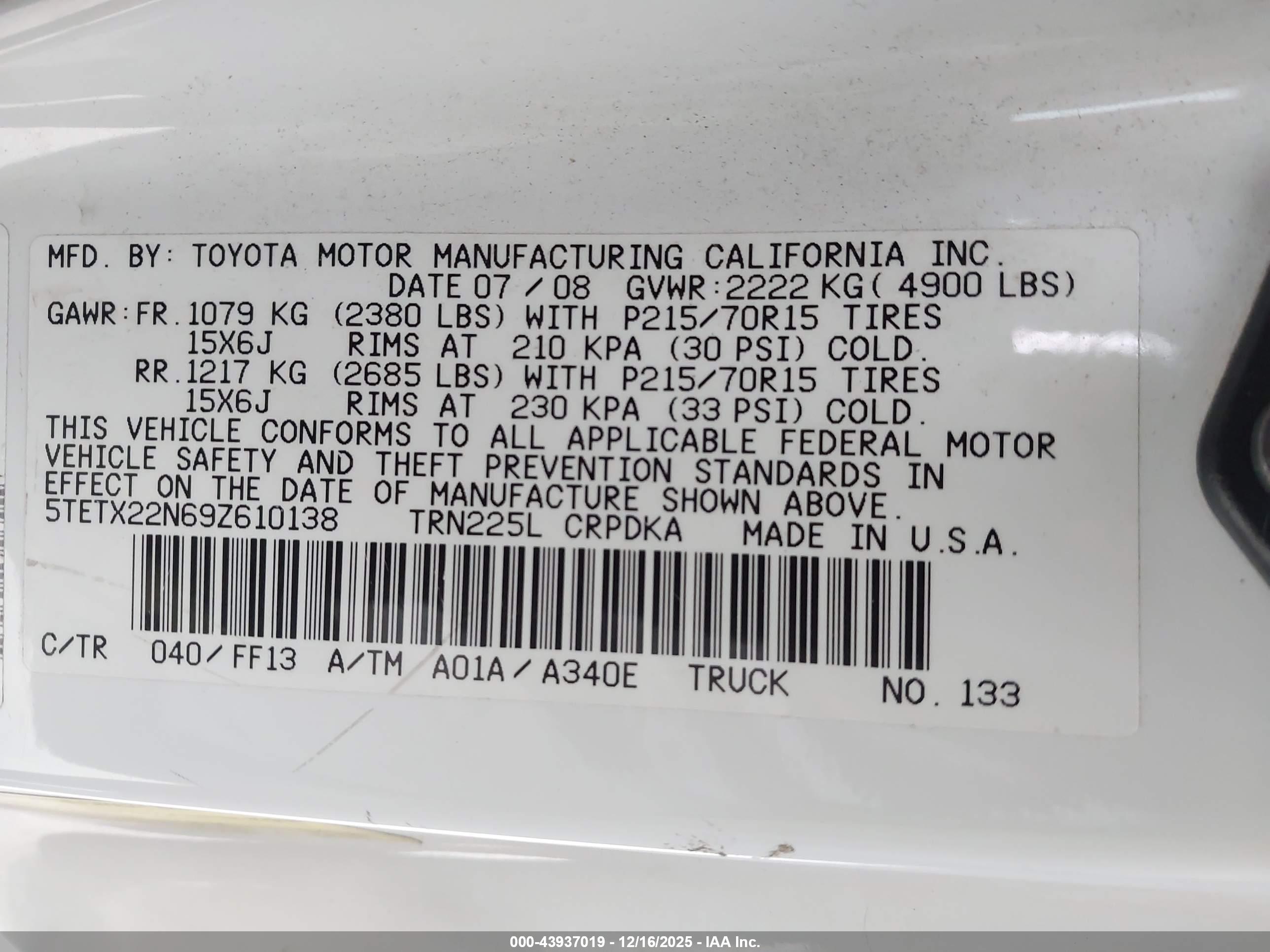 TOYOTA TACOMA image 9