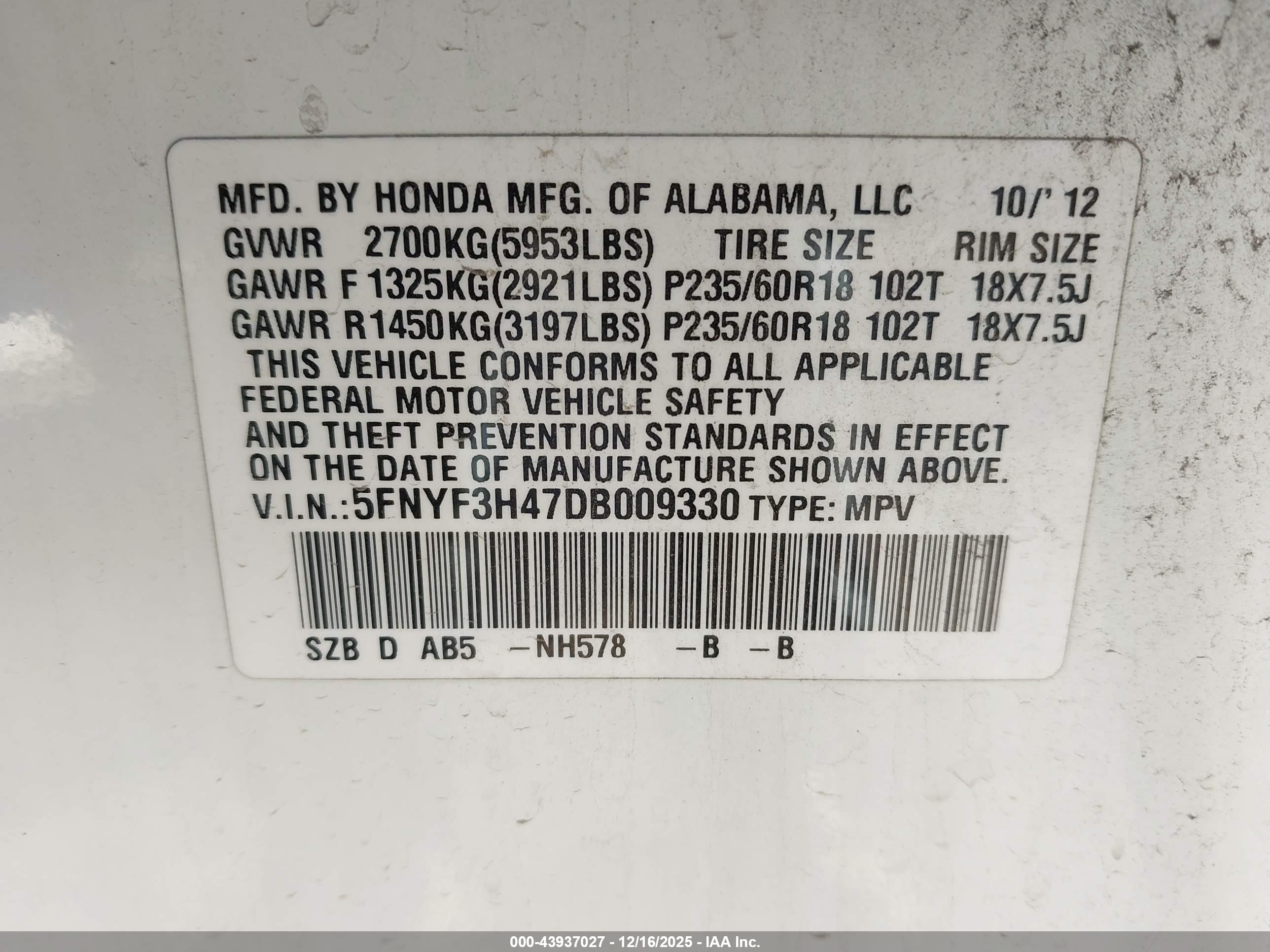 HONDA PILOT image 9