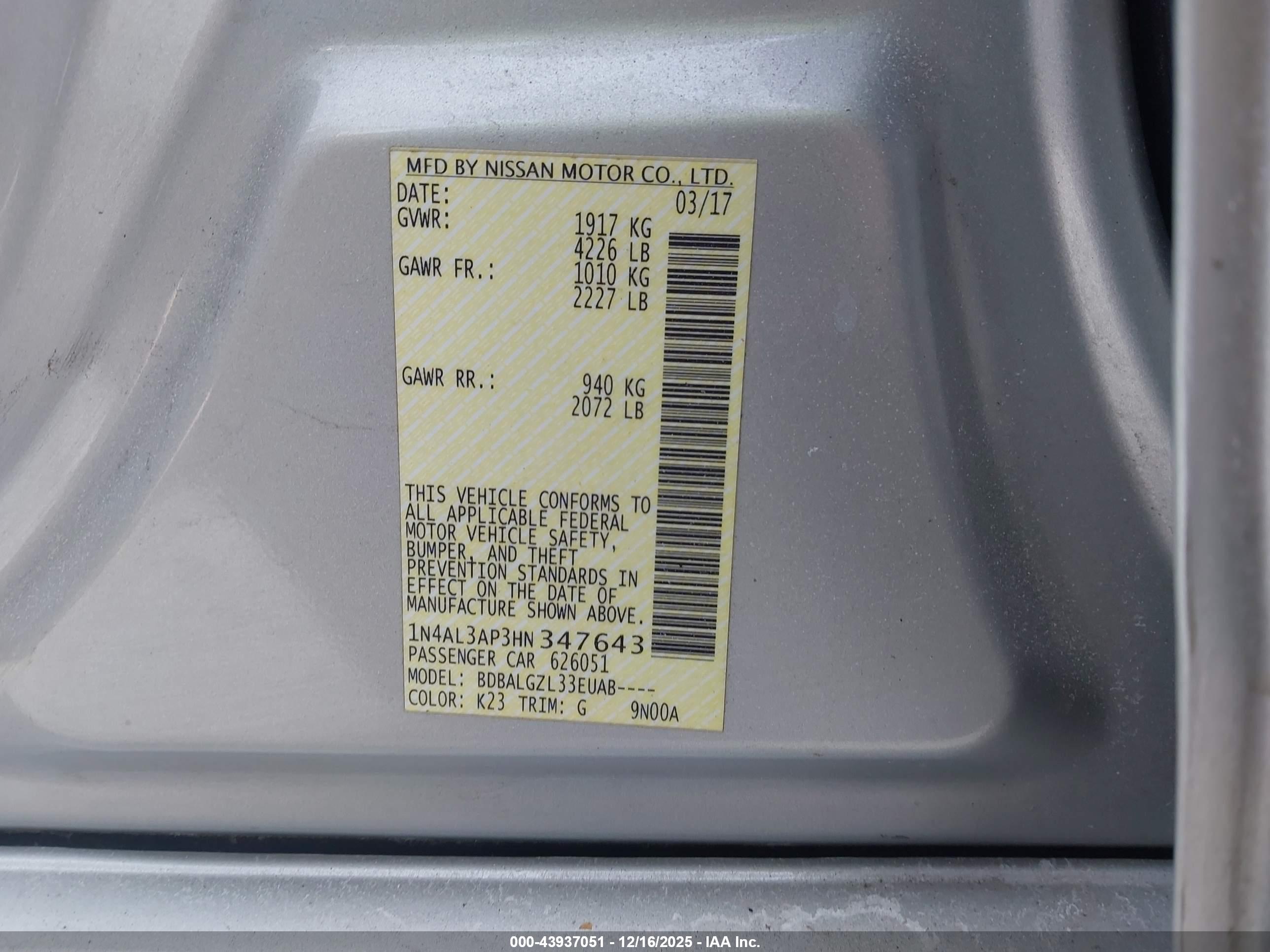 NISSAN ALTIMA image 9