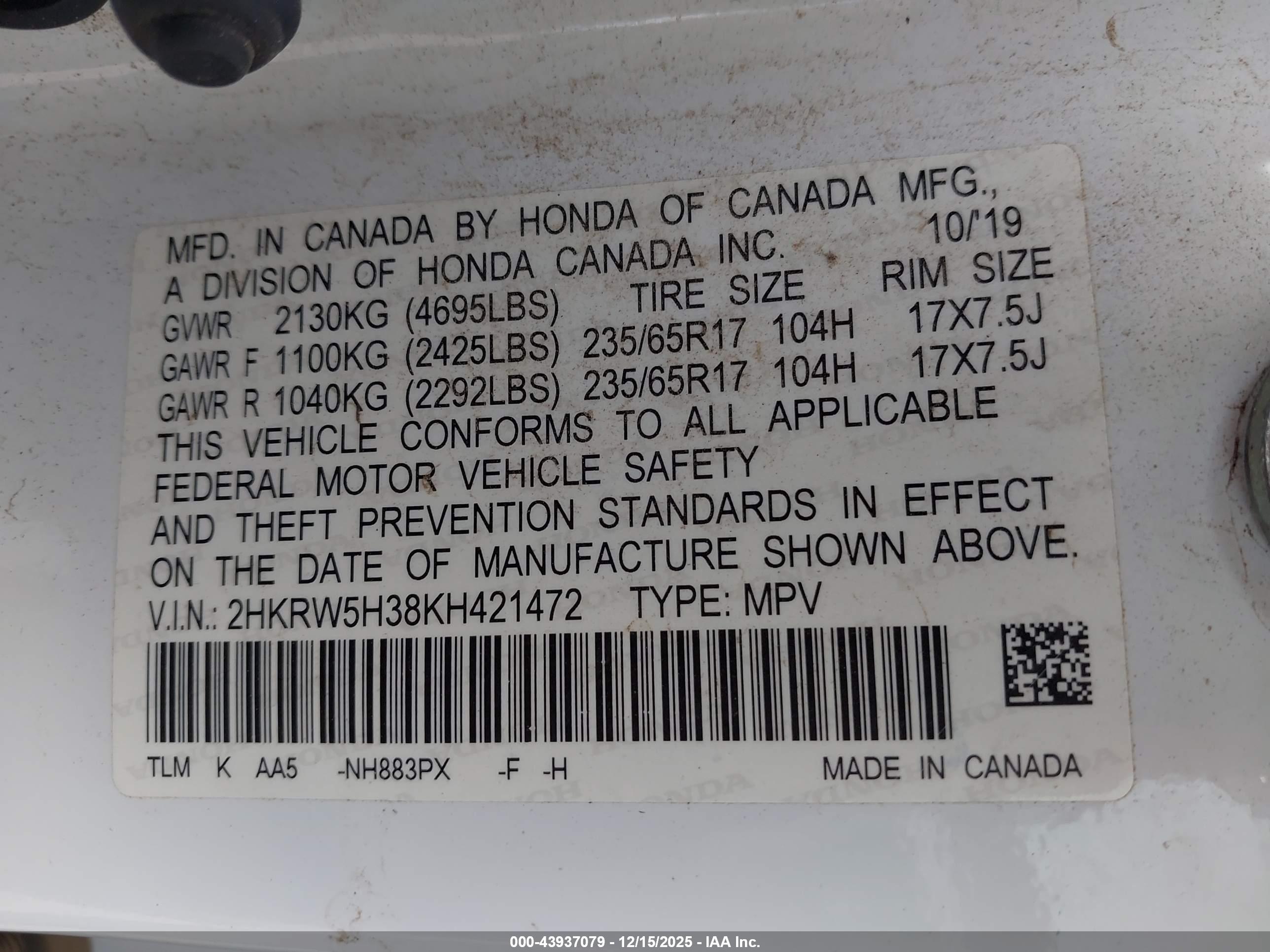 HONDA CR-V image 9