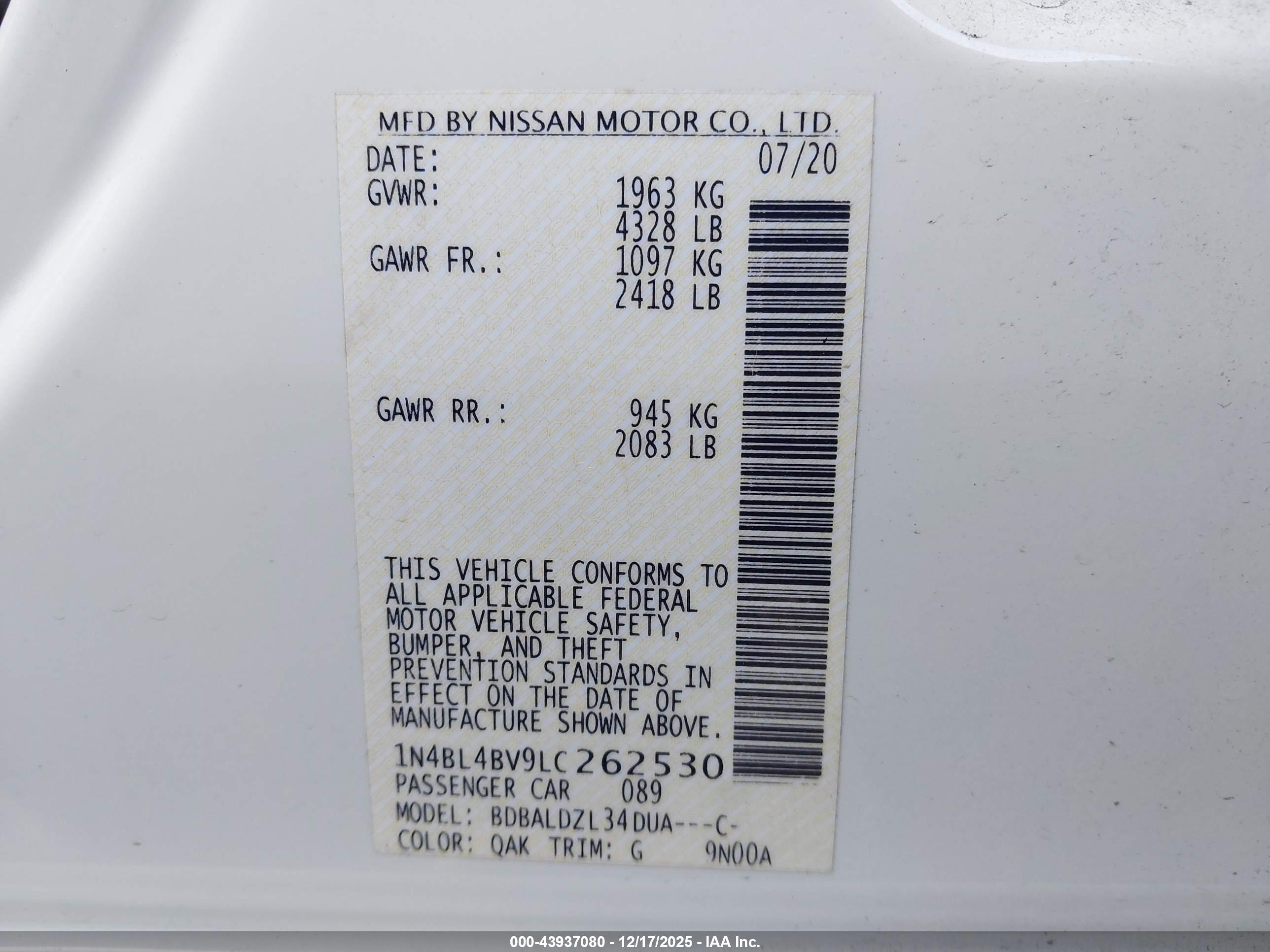 NISSAN ALTIMA image 9