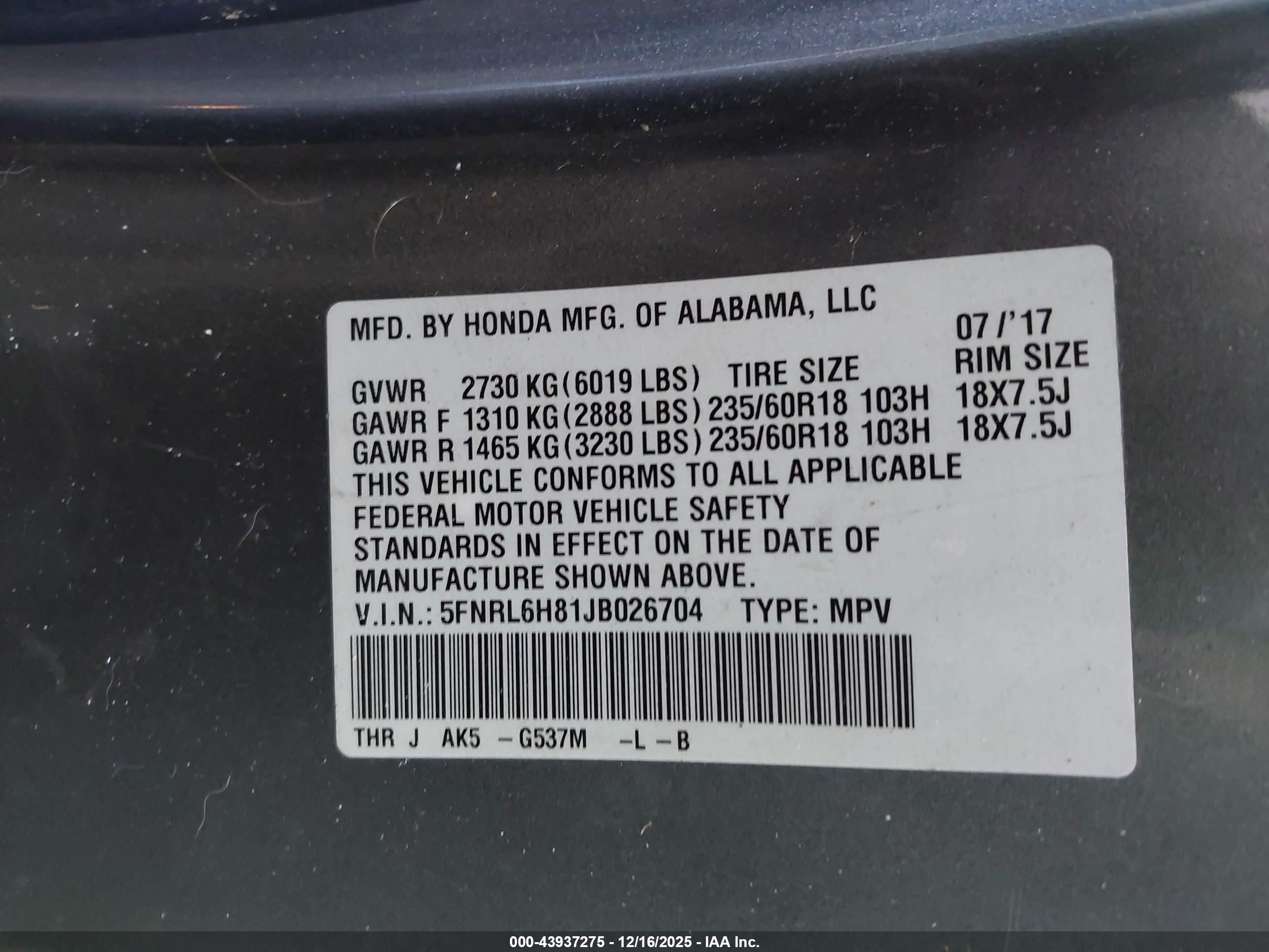 HONDA ODYSSEY image 9