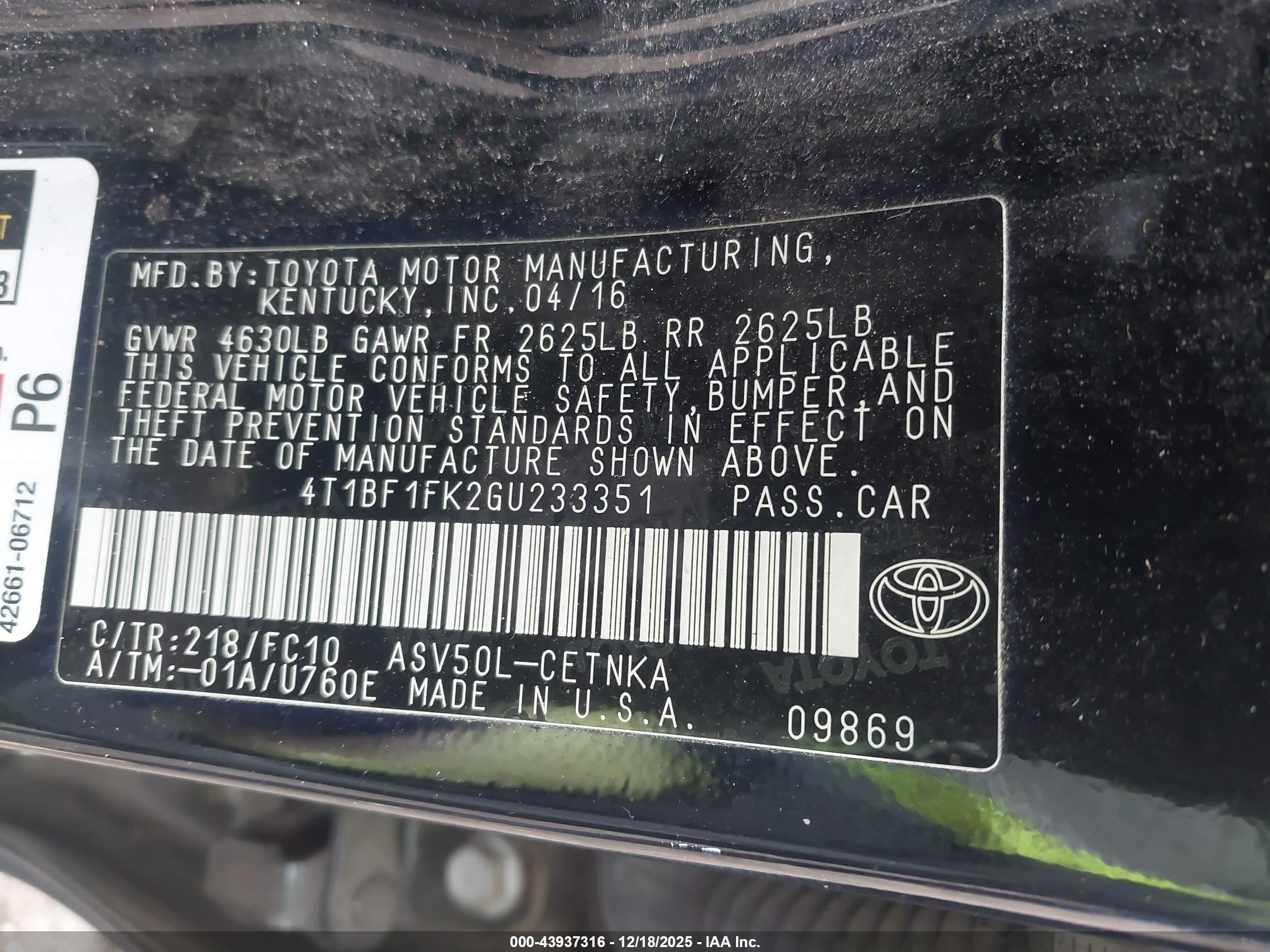 TOYOTA CAMRY image 9