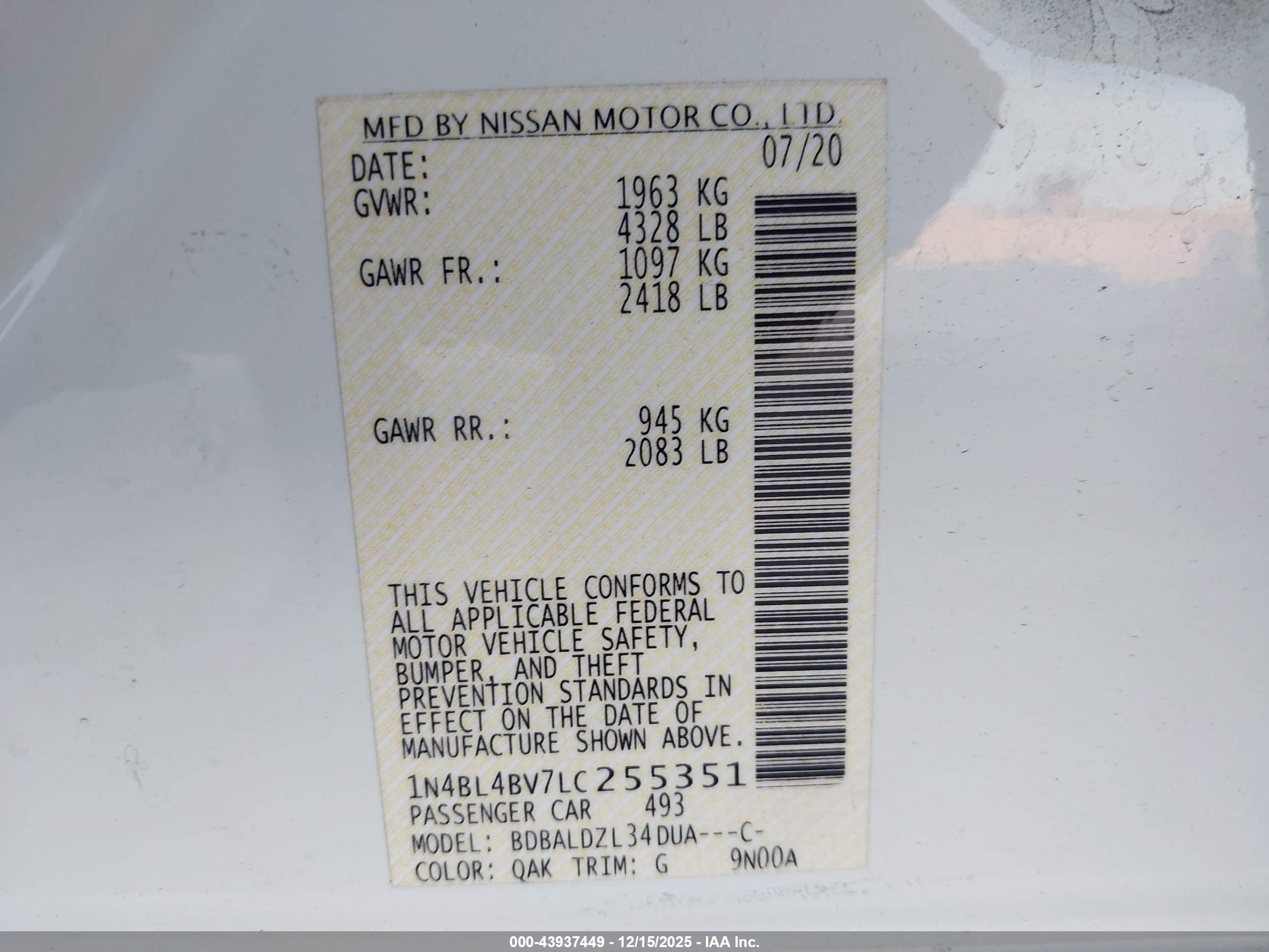 NISSAN ALTIMA image 9