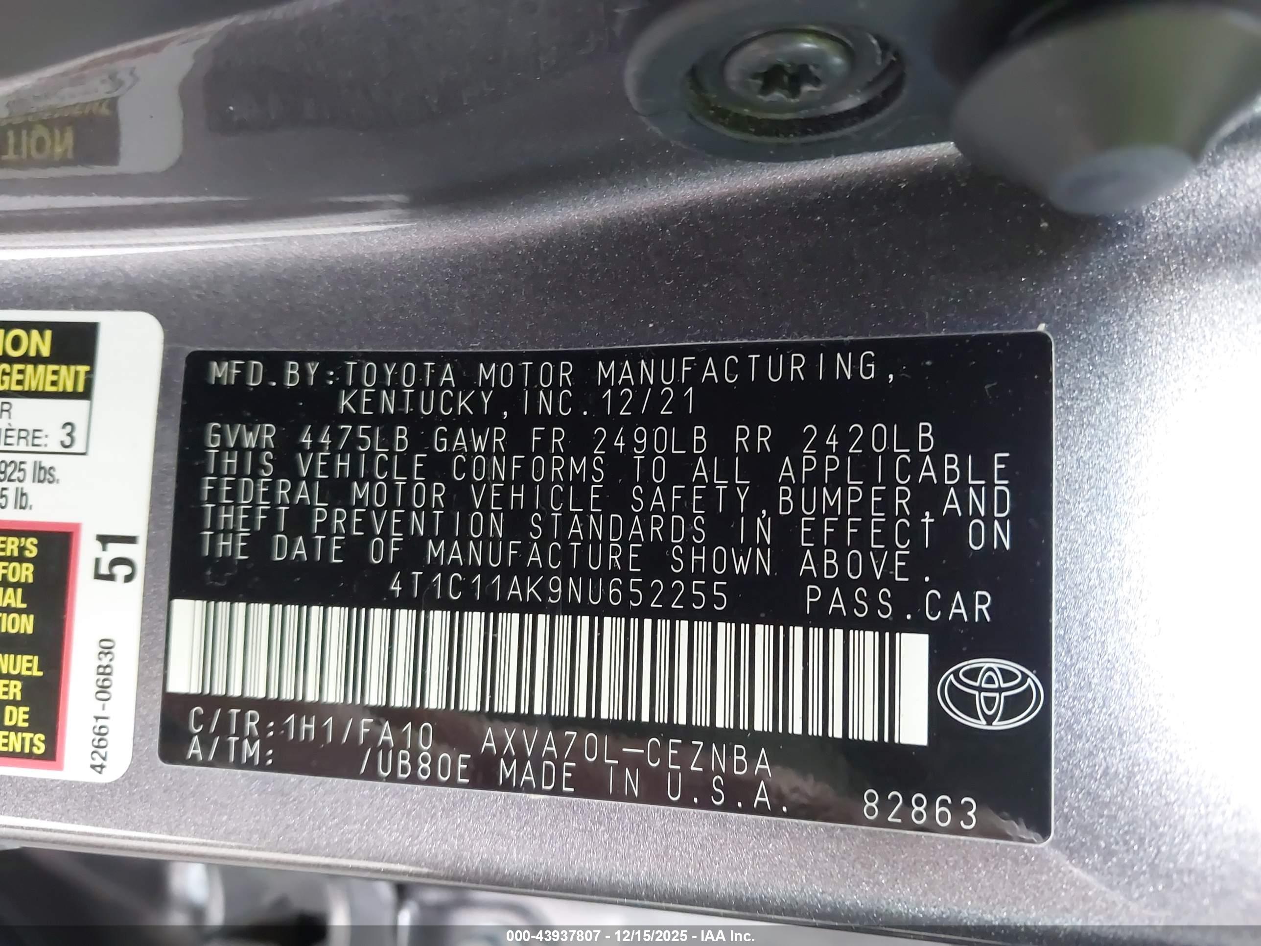 TOYOTA CAMRY image 9