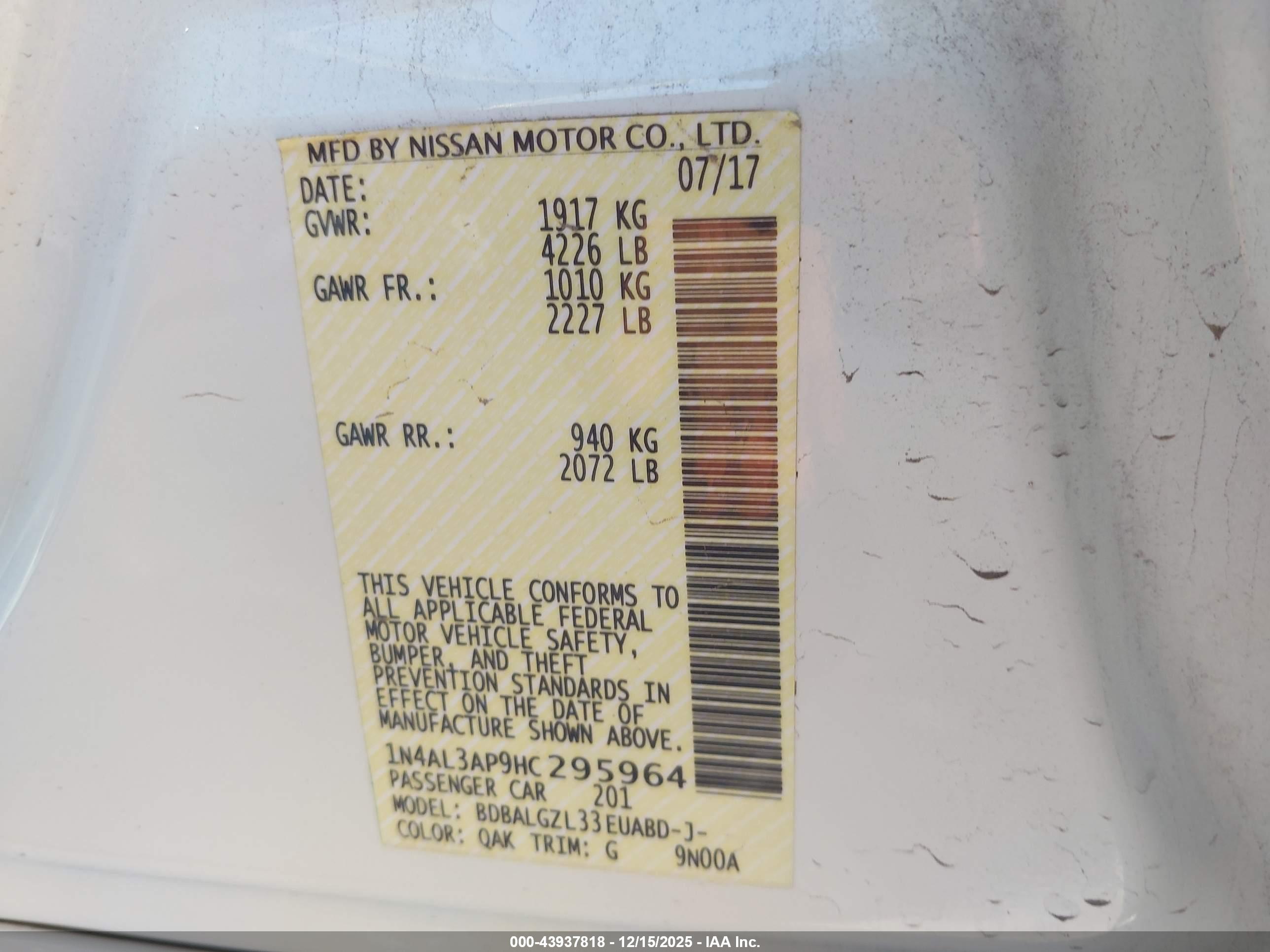 NISSAN ALTIMA image 9