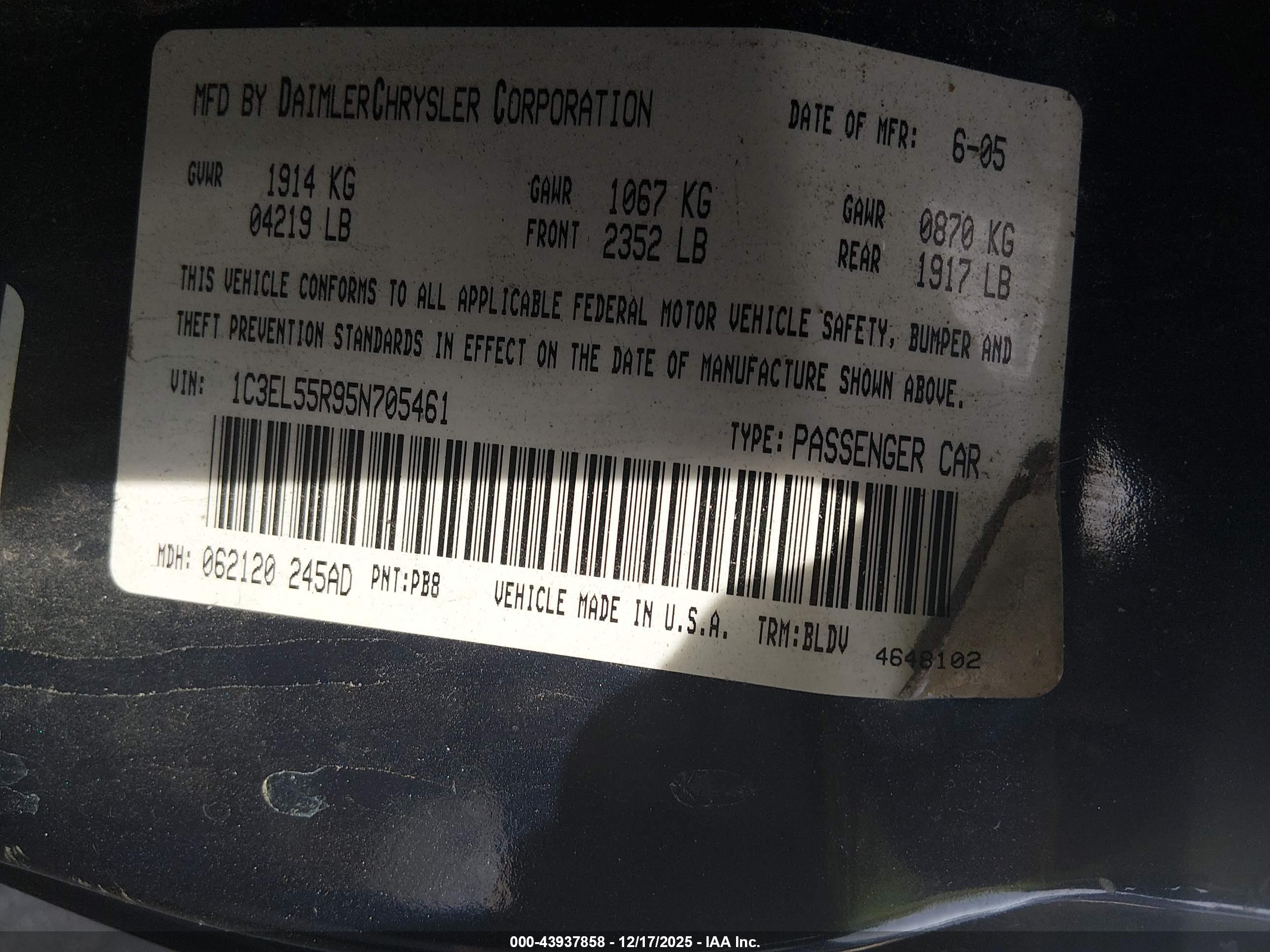 CHRYSLER SEBRING image 9
