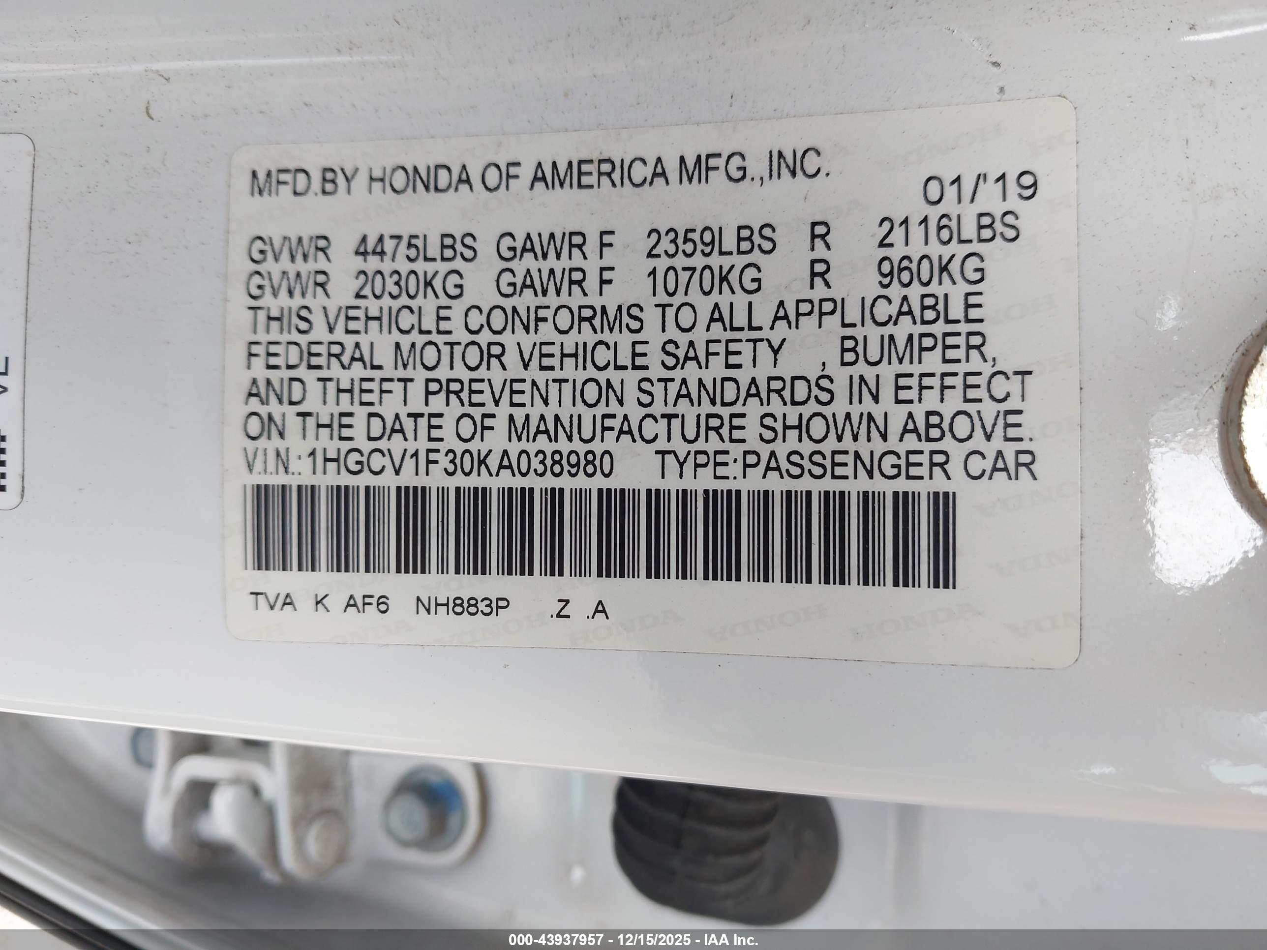 HONDA ACCORD image 9
